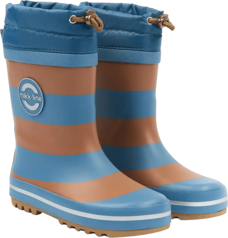 Mikk-Line Gummistiefel mit Kordelzug, blau & braun, Gr. 28/29