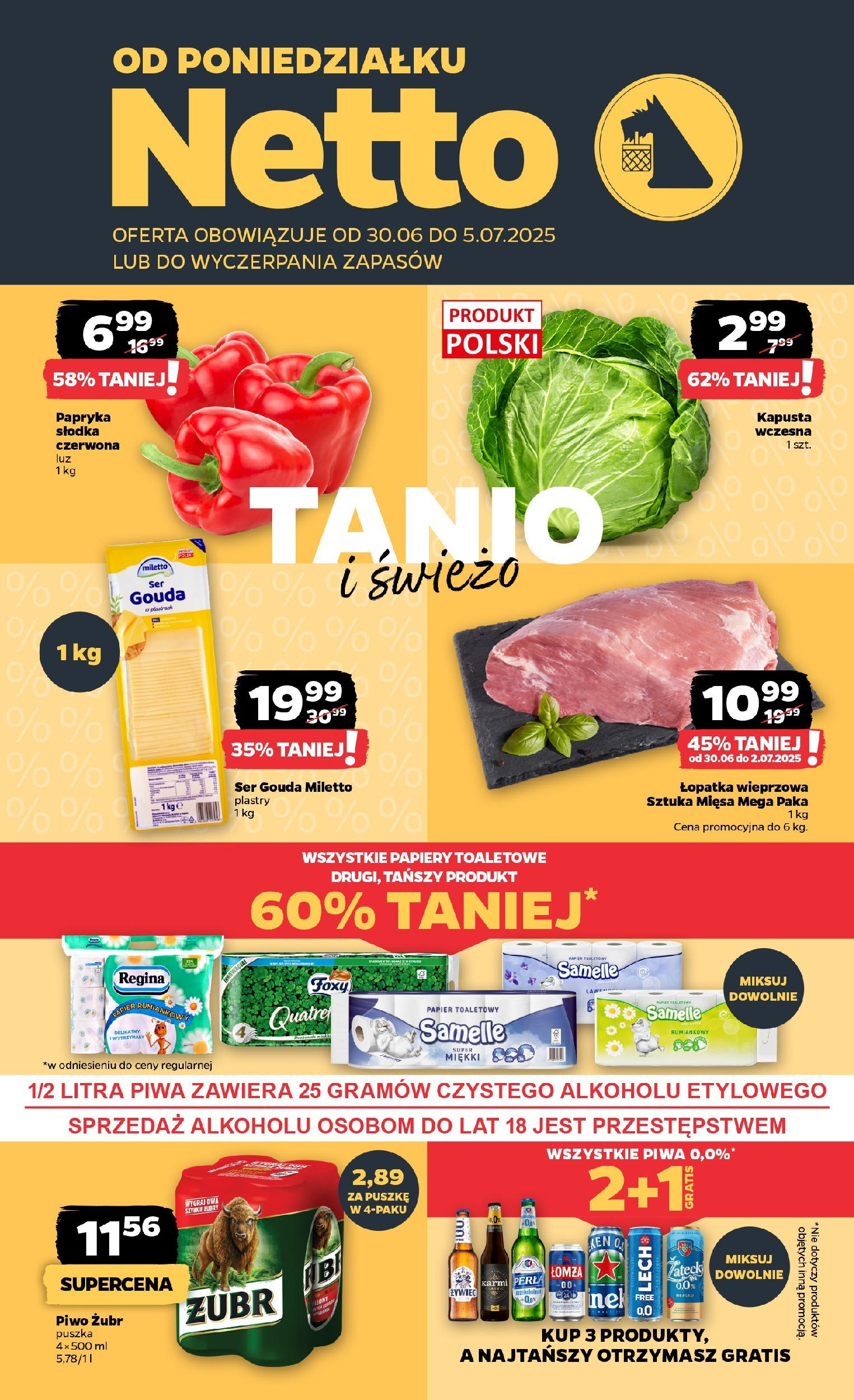 NETTO Gazetka spożywcza od 30.06.2025 - Nowa ulotka (PFD) - Numer strony 1
