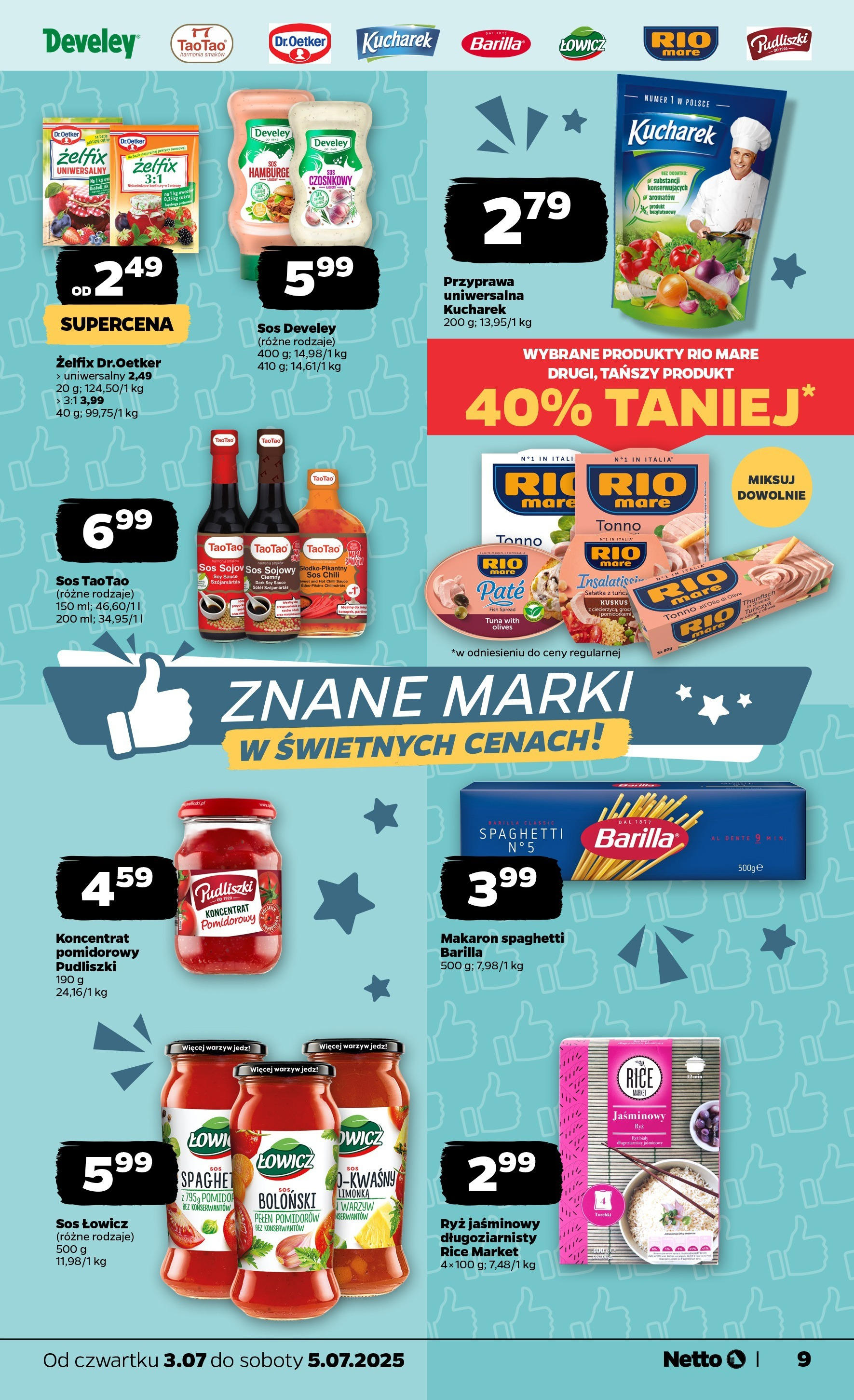 Netto gazetka - Spożywcza od 03.07.2025 - Aktualne promocje | Strona: 9 | Produkty: Limonka, Sos tao tao, Makaron spaghetti, Sos