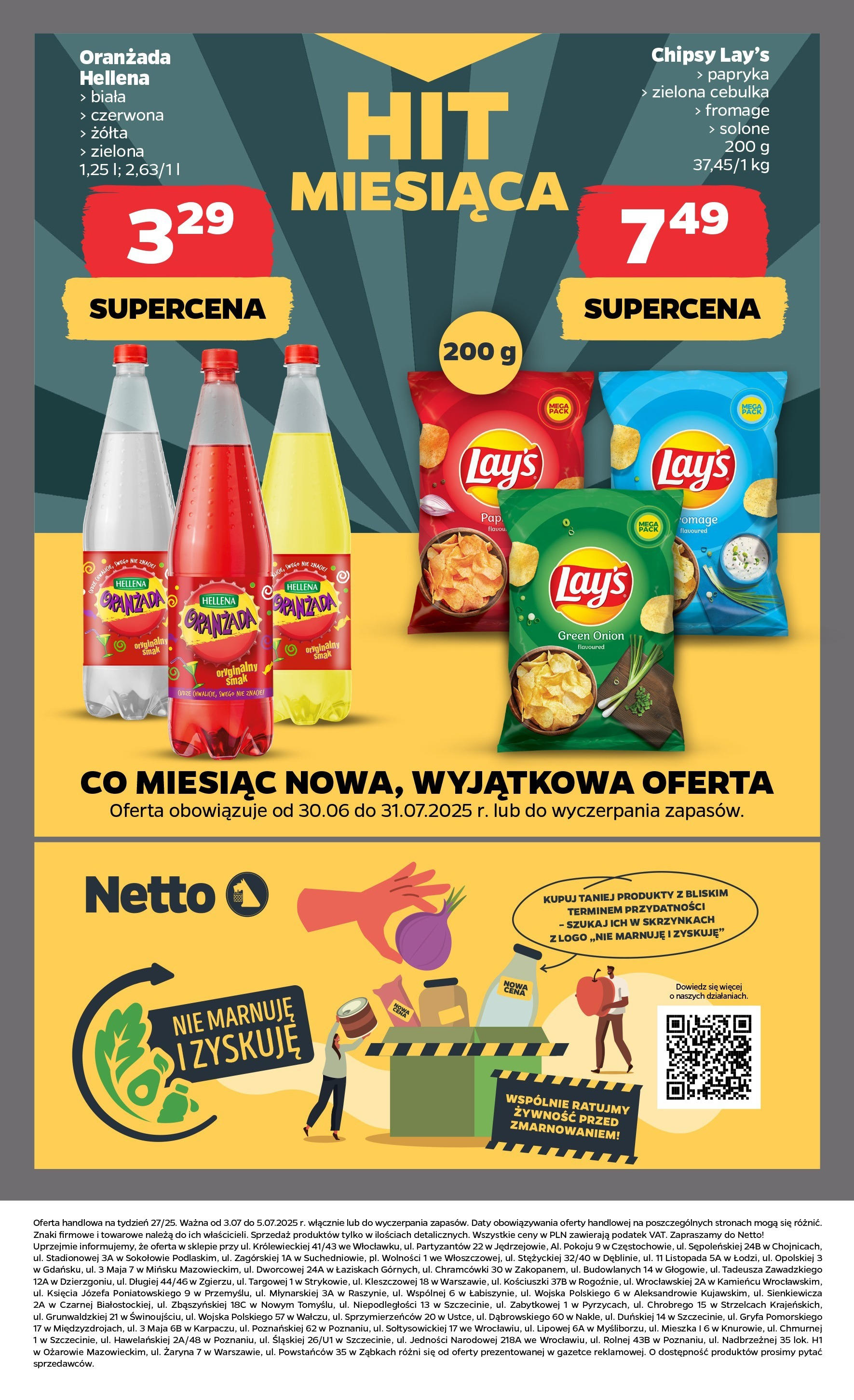 Netto gazetka - Spożywcza od 03.07.2025 - Aktualne promocje | Strona: 17 | Produkty: Chipsy, Oranżada hellena, Papryka