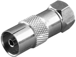 Vivanco 44014 F-Adapter, F-Stecker/ Koax-Kupplung; F-Kurzadapter