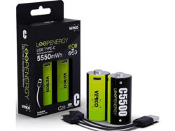 Verico C Baby Batterie Wiederaufladbar Li-ion, 2er Pack; Akku