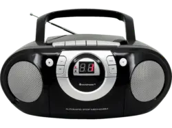 Soundmaster SCD51000SW CD Boombox mit UKW Radio und Kassettenspieler, Schwarz; CD Radio