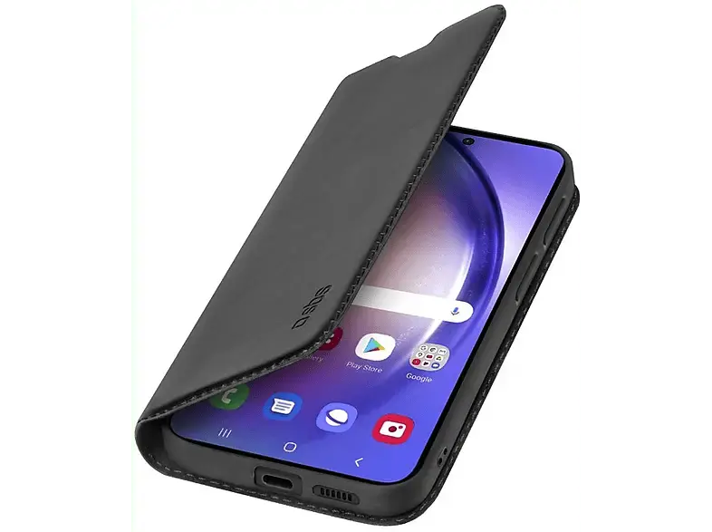 SBS 70264 Wallet Lite Bookcover, für Samsung Galaxy A55, Schwarz; Handyhülle