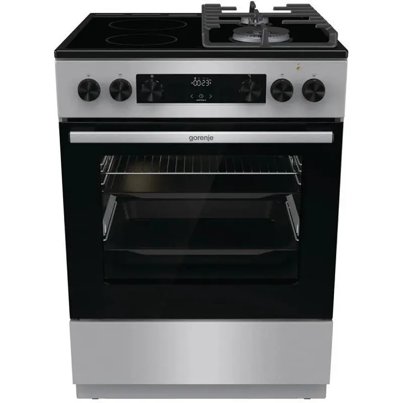 Готварска печка (ток/газ) Gorenje GKC6C60XT , 2 газ 2ток , INOX