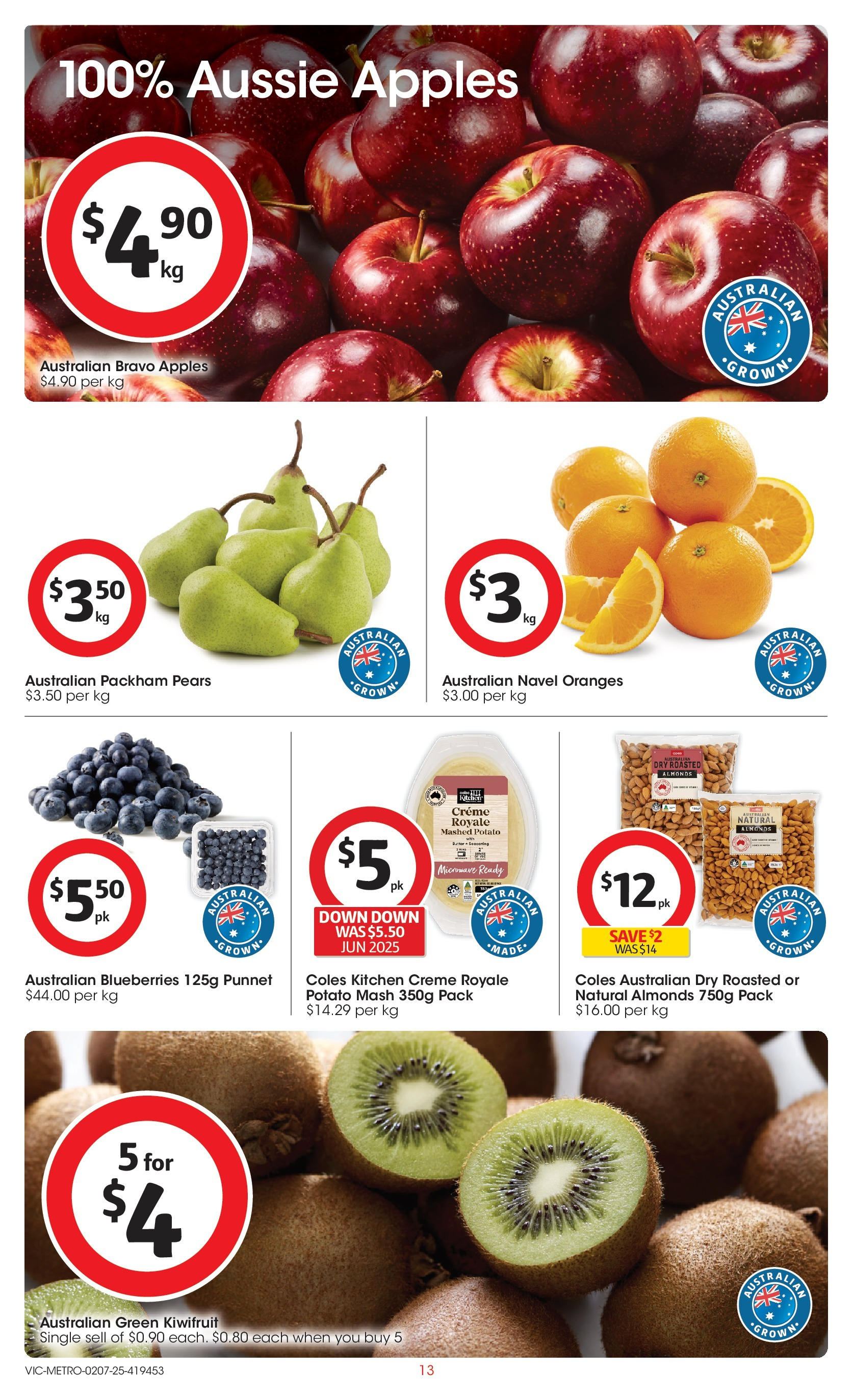 ﻿﻿Coles catalogue valid from 02/07/2025 > Online Australia | Page: 13 | Products: Almonds, Apples, Oranges, Microwave