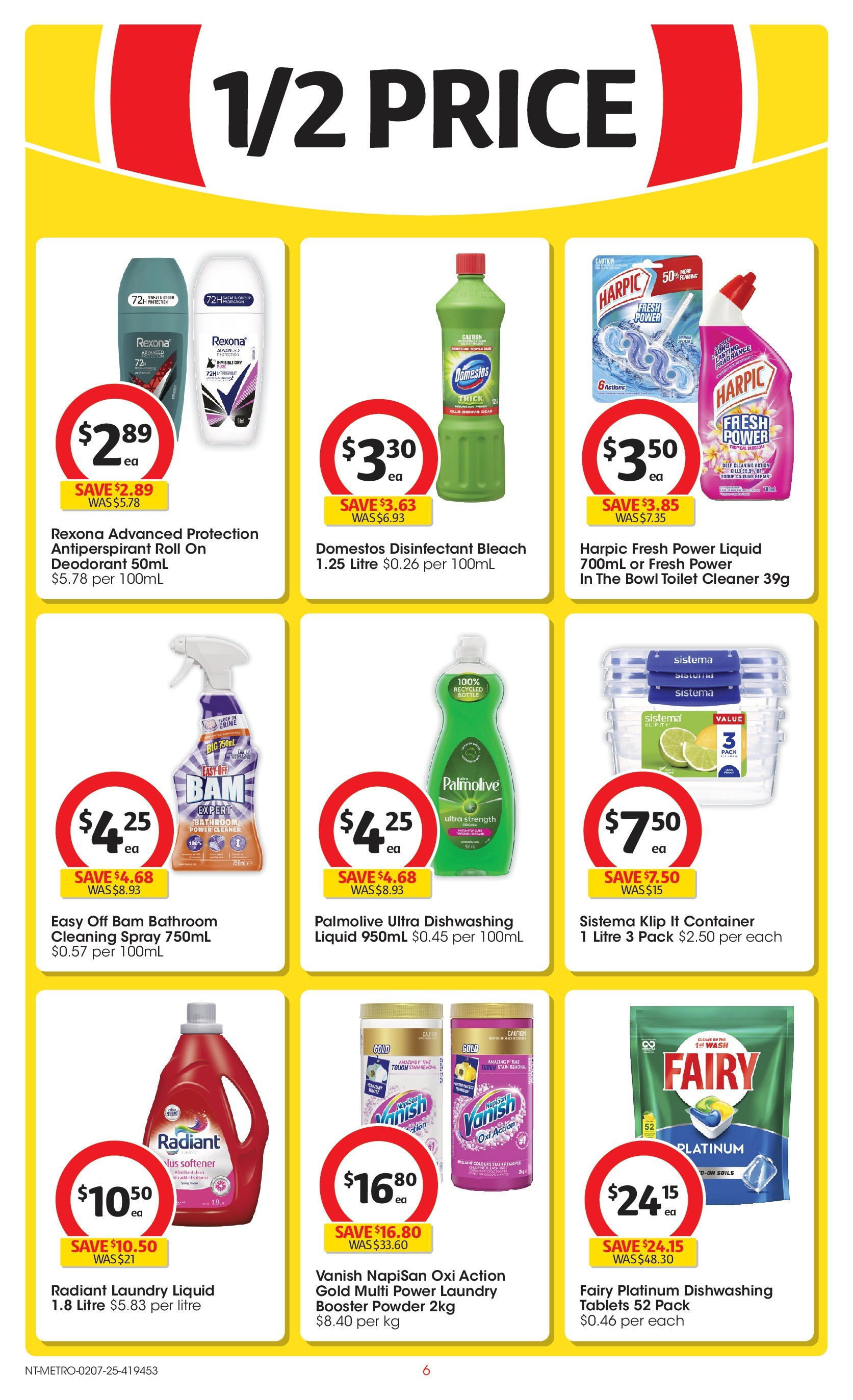 ﻿﻿Coles catalogue valid from 02/07/2025 > Online Australia | Page: 6 | Products: Cleaner, Antiperspirant, Laundry, Bathroom