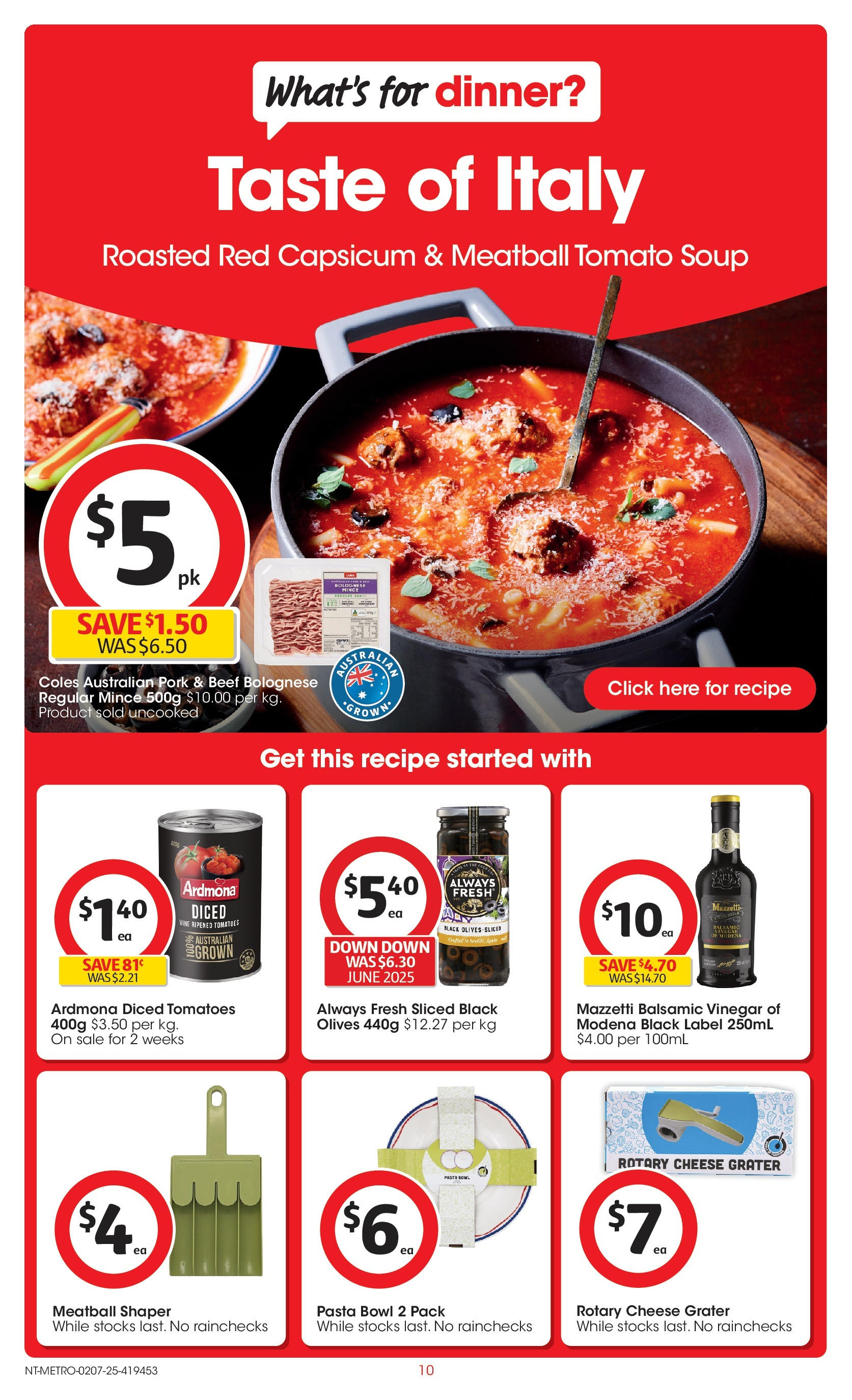 ﻿﻿Coles catalogue valid from 02/07/2025 > Online Australia | Page: 10 | Products: Capsicum, Pork, Beef, Soup