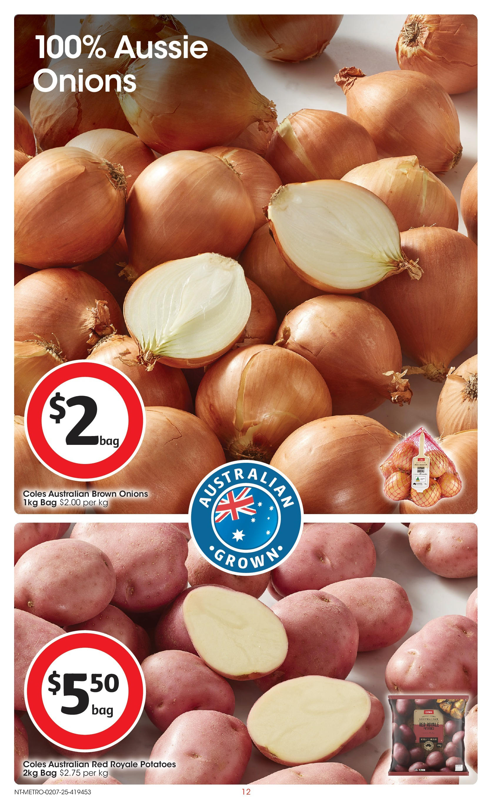 ﻿﻿Coles catalogue valid from 02/07/2025 > Online Australia | Page: 12 | Products: Potatoes, Onions, Bag