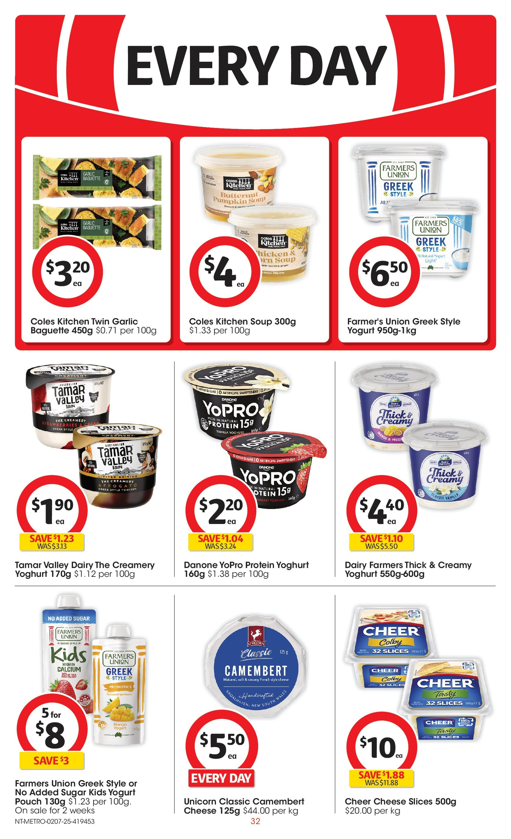 ﻿﻿Coles catalogue valid from 02/07/2025 > Online Australia | Page: 32 | Products: Light, Dairy, Yoghurt, Soup