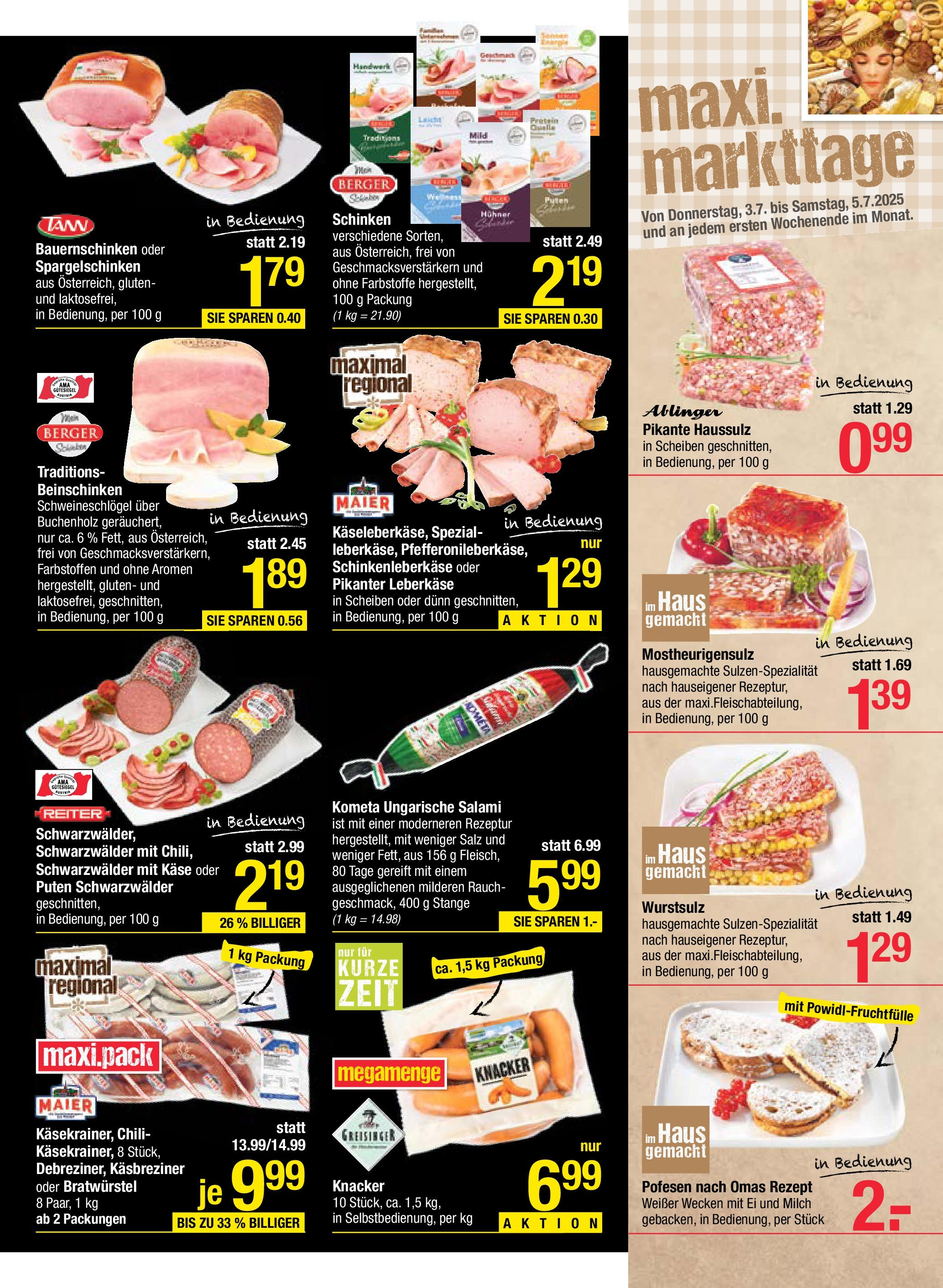 Maximarkt Anif, Bruck an der Großglocknerstraße von 30.06.2025 - Aktuelle Angebote | Seite: 5 | Produkte: Salz, Chili, Milch, Salami