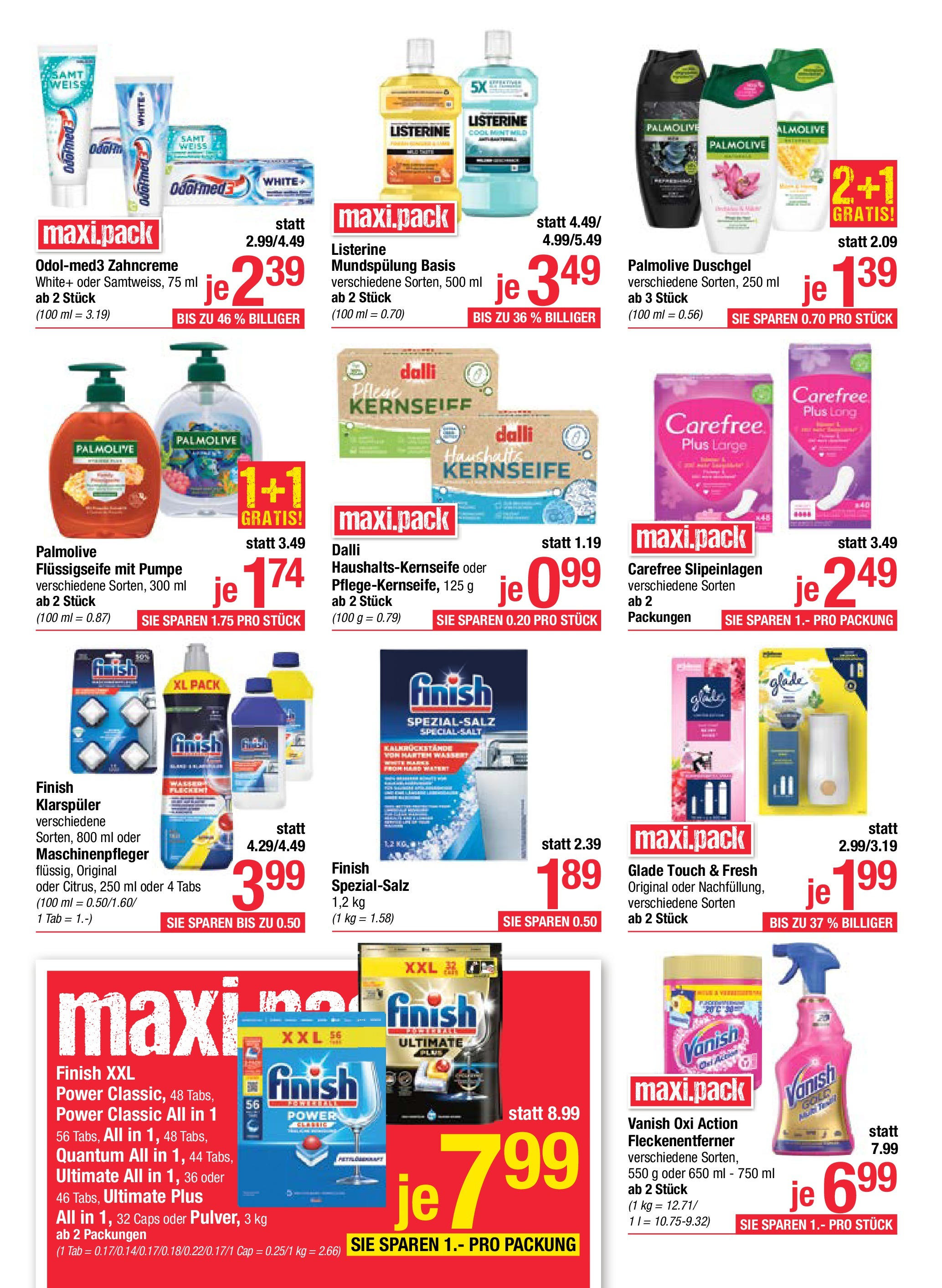 Maximarkt Anif, Bruck an der Großglocknerstraße von 30.06.2025 - Aktuelle Angebote | Seite: 15 | Produkte: Klarspüler, Wasser, Duschgel, Fleckenentferner