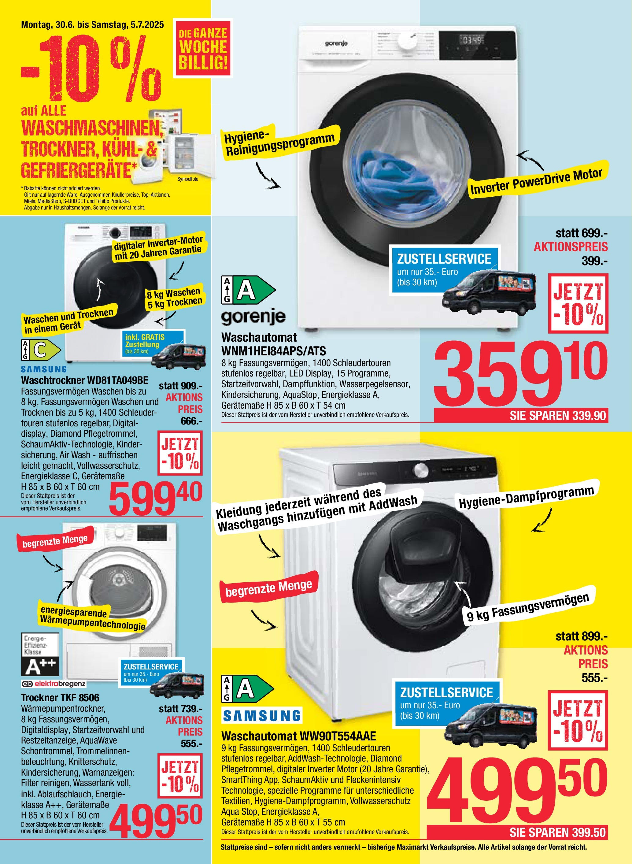 Maximarkt Anif, Bruck an der Großglocknerstraße von 30.06.2025 - Aktuelle Angebote | Seite: 18 | Produkte: Trockner, Samsung