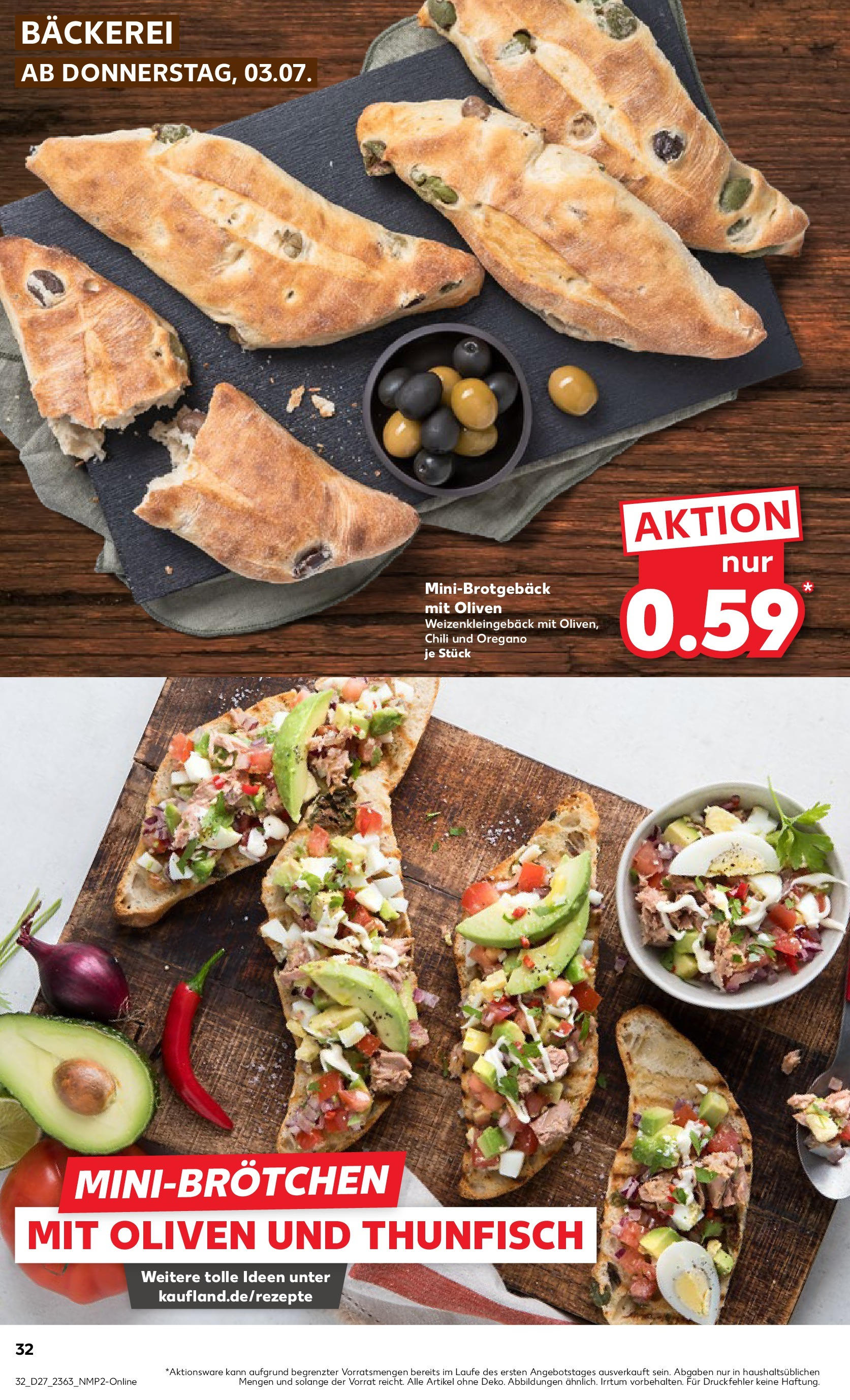 Prospekt Kaufland ab 03.07.2025 » Angebote Online zum Blättern | Seite: 32 | Produkte: Bäckerei, Thunfisch, Chili