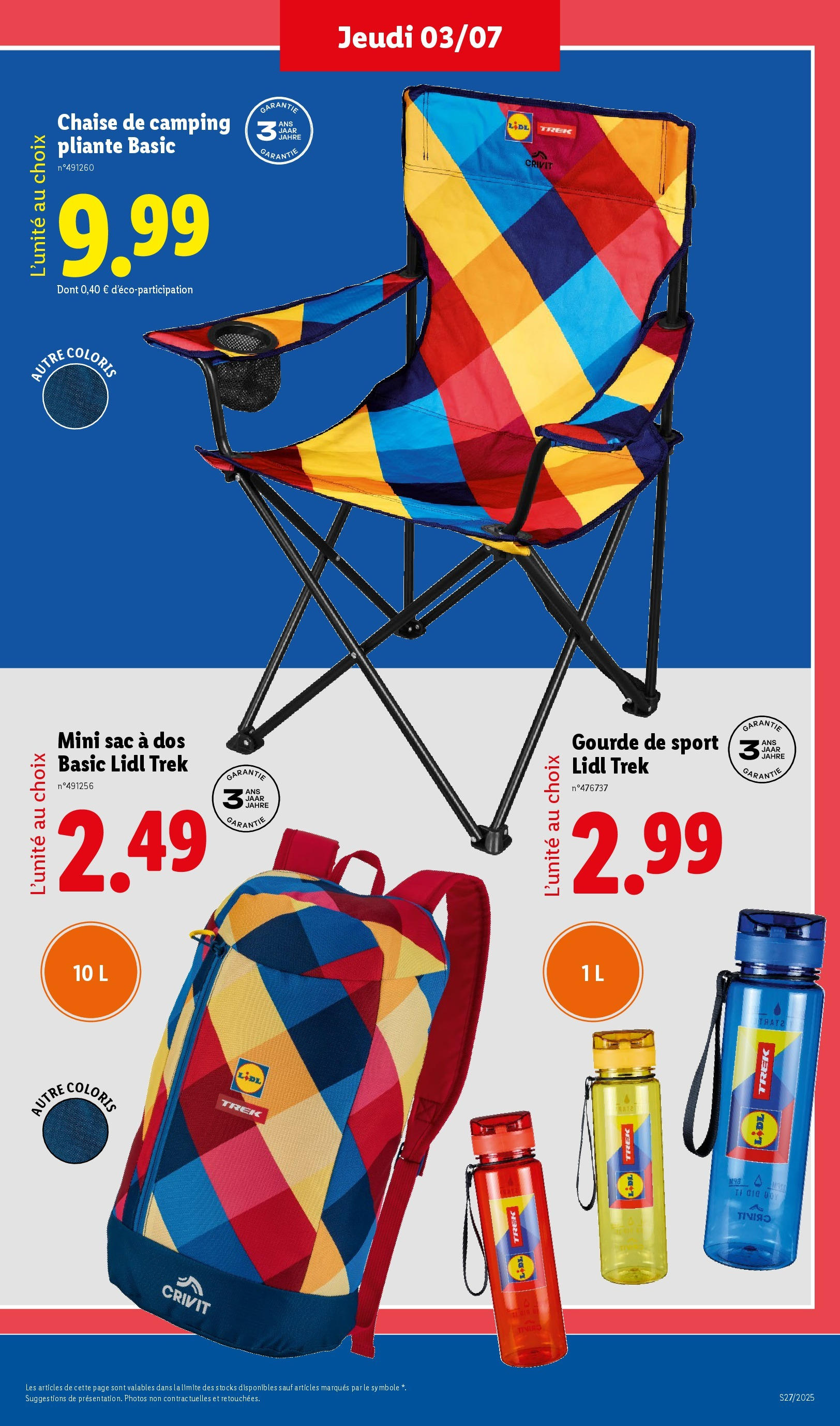 Catalogue LIDL du 02/07/2025 | Promo prospectus en ligne | Page: 29 | Produits: Sac, Gourde, Sac à dos, Chaise de camping Catalogue LIDL du 02/07/2025 | Promo prospectus en ligne | Page: 29 | Produits: Sac, Gourde, Sac à dos, Chaise de camping