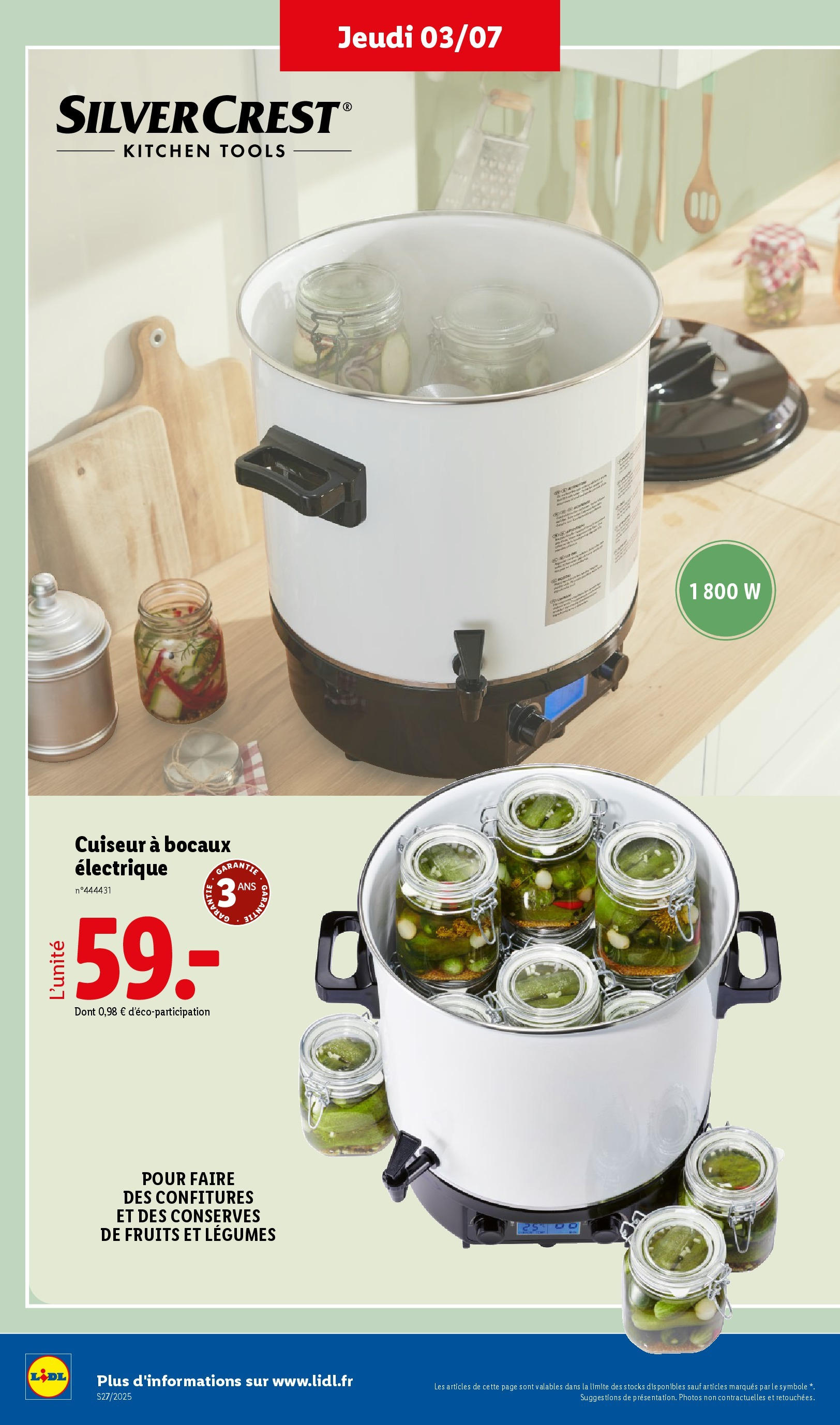 Catalogue LIDL du 02/07/2025 | Promo prospectus en ligne | Page: 34 | Produits: Cuiseur Catalogue LIDL du 02/07/2025 | Promo prospectus en ligne | Page: 34 | Produits: Cuiseur