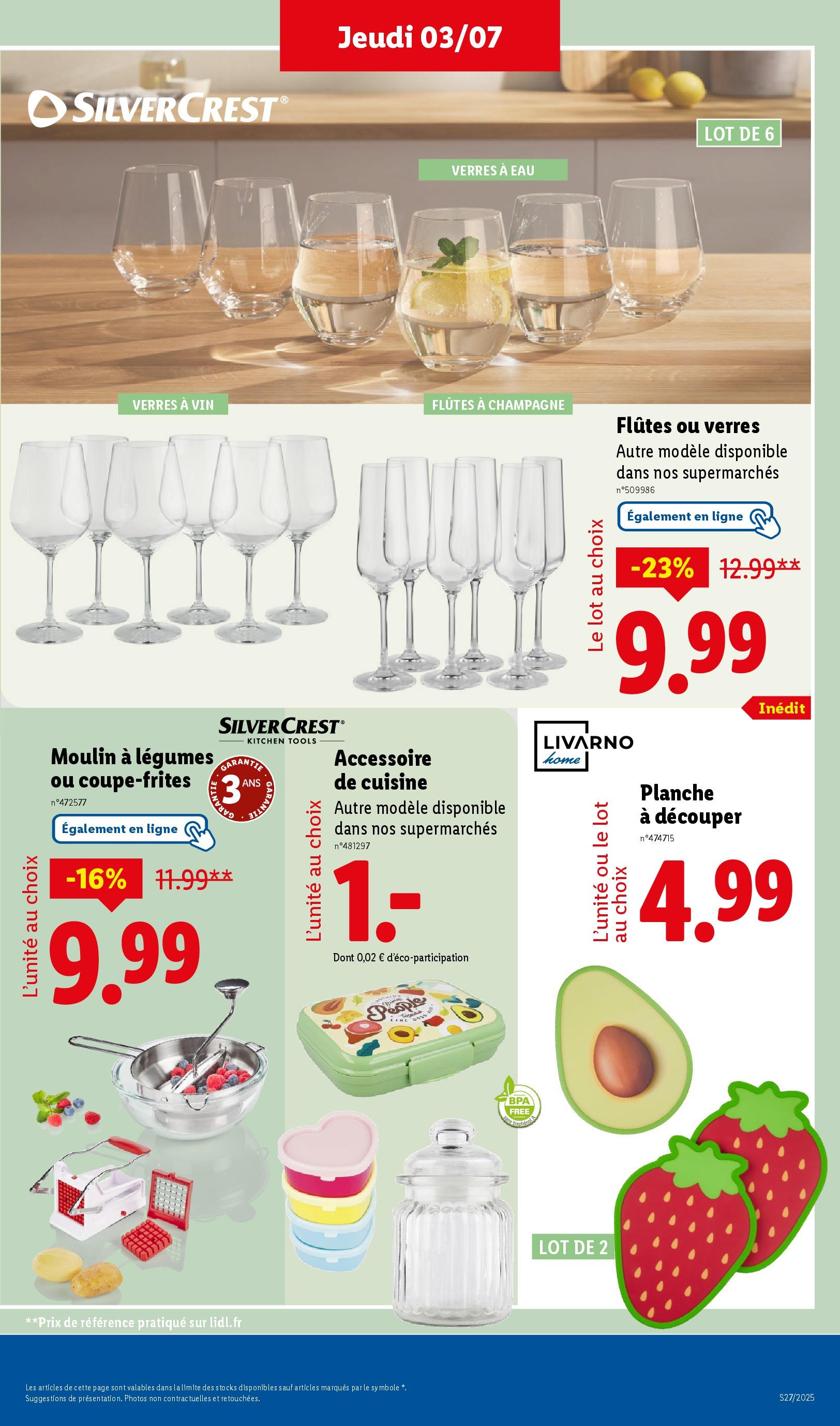 Catalogue LIDL du 02/07/2025 | Promo prospectus en ligne | Page: 39 | Produits: Planche à découper, Champagne, Vin Catalogue LIDL du 02/07/2025 | Promo prospectus en ligne | Page: 39 | Produits: Planche à découper, Champagne, Vin