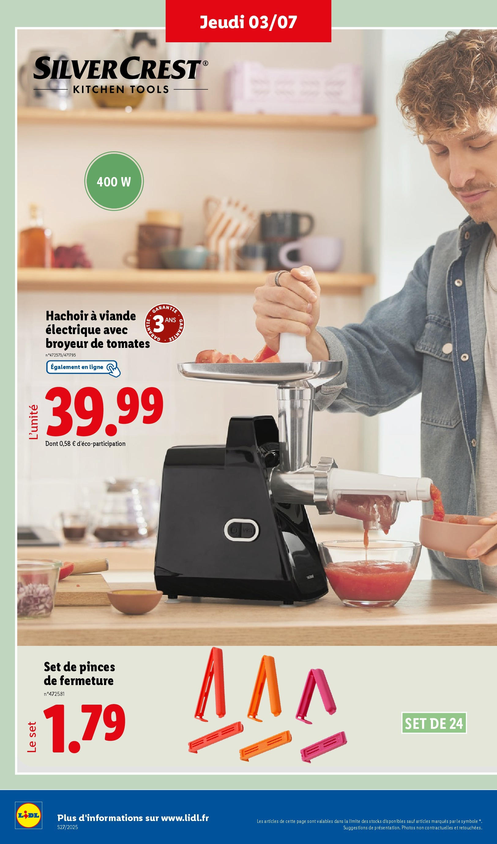 Catalogue LIDL du 02/07/2025 | Promo prospectus en ligne | Page: 40 | Produits: Pinces, Broyeur, Viande, Tomates Catalogue LIDL du 02/07/2025 | Promo prospectus en ligne | Page: 40 | Produits: Pinces, Broyeur, Viande, Tomates