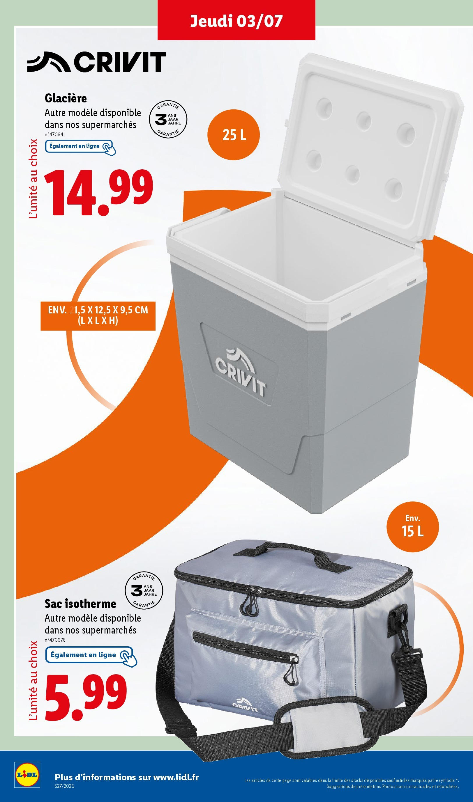 Catalogue LIDL du 02/07/2025 | Promo prospectus en ligne | Page: 44 | Produits: Sac isotherme, Sac, Glacière Catalogue LIDL du 02/07/2025 | Promo prospectus en ligne | Page: 44 | Produits: Sac isotherme, Sac, Glacière