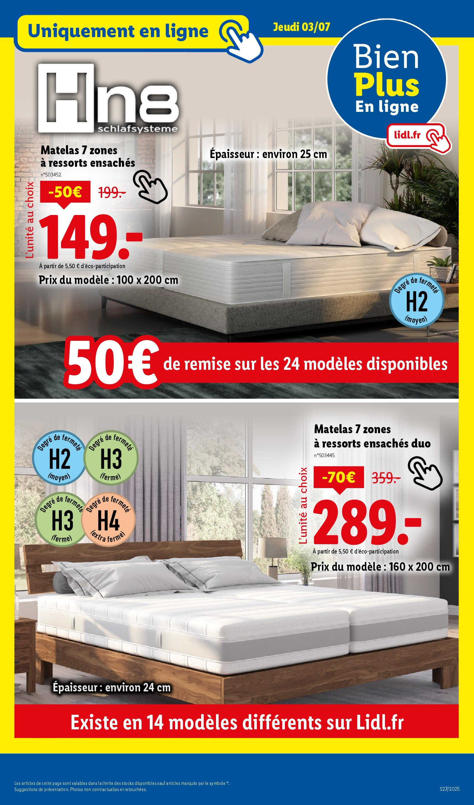 Catalogue LIDL du 02/07/2025 | Promo prospectus en ligne | Page: 49 | Produits: Matelas Catalogue LIDL du 02/07/2025 | Promo prospectus en ligne | Page: 49 | Produits: Matelas