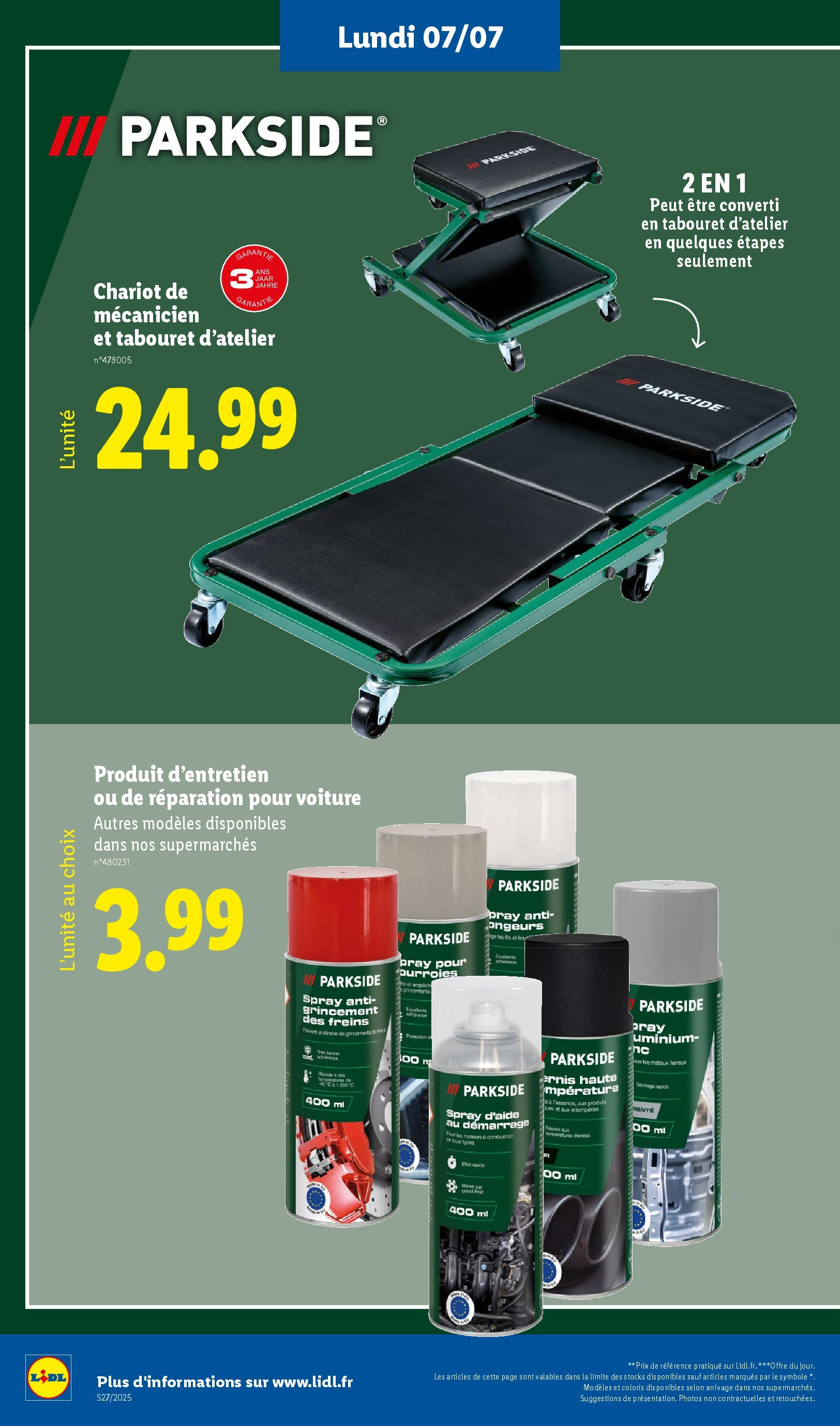 Catalogue LIDL du 02/07/2025 | Promo prospectus en ligne | Page: 56 | Produits: Chariot de mécanicien Catalogue LIDL du 02/07/2025 | Promo prospectus en ligne | Page: 56 | Produits: Chariot de mécanicien