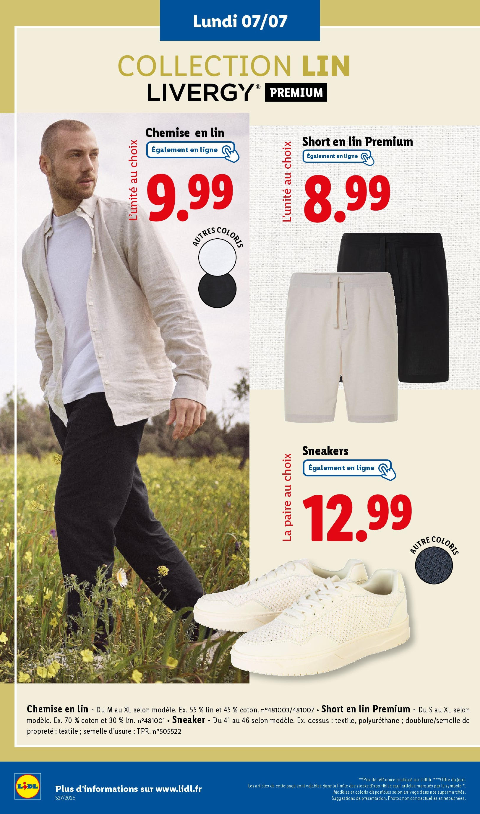 Catalogue LIDL du 02/07/2025 | Promo prospectus en ligne | Page: 64 | Produits: Coton, Chemise, Shorts Catalogue LIDL du 02/07/2025 | Promo prospectus en ligne | Page: 64 | Produits: Coton, Chemise, Shorts