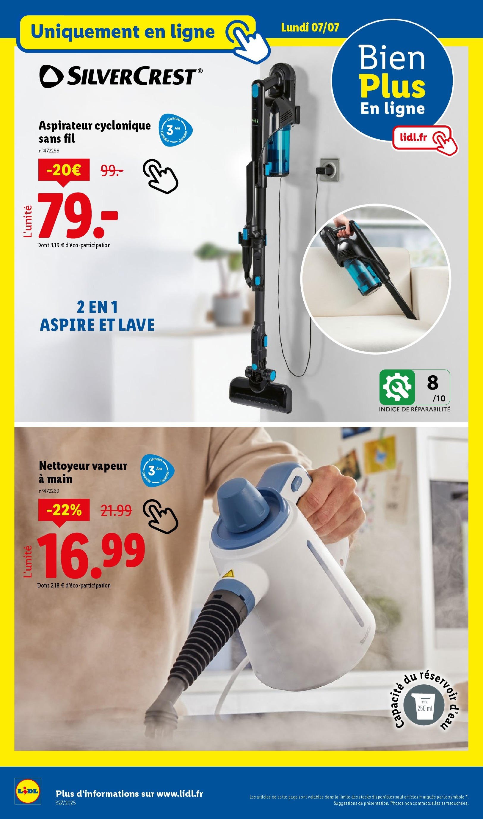 Catalogue LIDL du 02/07/2025 | Promo prospectus en ligne | Page: 66 | Produits: Aspirateur, Nettoyeur vapeur Catalogue LIDL du 02/07/2025 | Promo prospectus en ligne | Page: 66 | Produits: Aspirateur, Nettoyeur vapeur