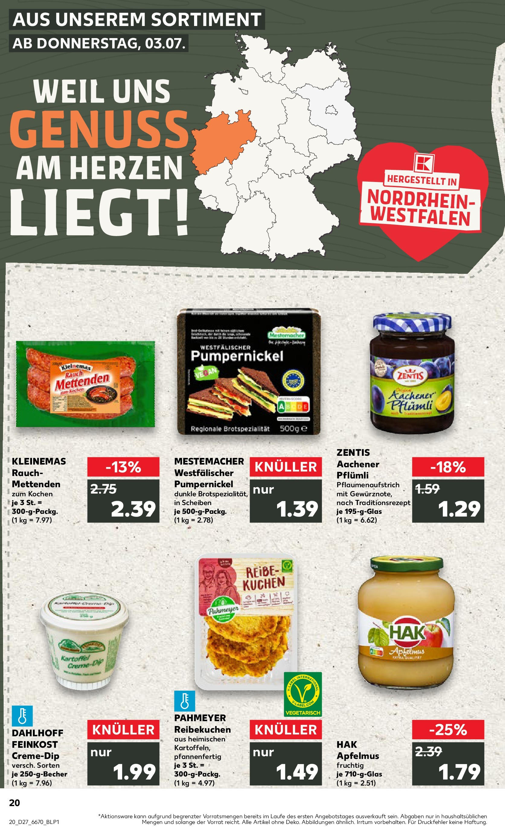 Prospekt Kaufland ab 03.07.2025 » Angebote Online zum Blättern | Seite: 20 | Produkte: Apple, Kuchen