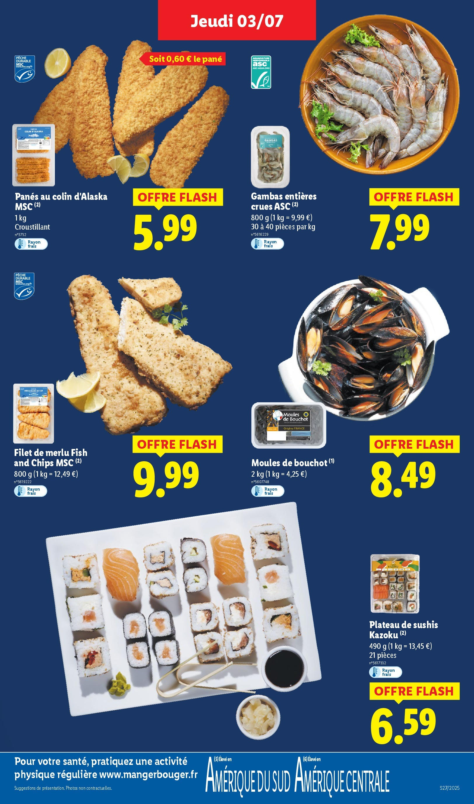 Catalogue LIDL du 02/07/2025 | Promo prospectus en ligne | Page: 5 | Produits: Pêche, Plateau, Sushi, Moules de bouchot Catalogue LIDL du 02/07/2025 | Promo prospectus en ligne | Page: 5 | Produits: Pêche, Plateau, Sushi, Moules de bouchot