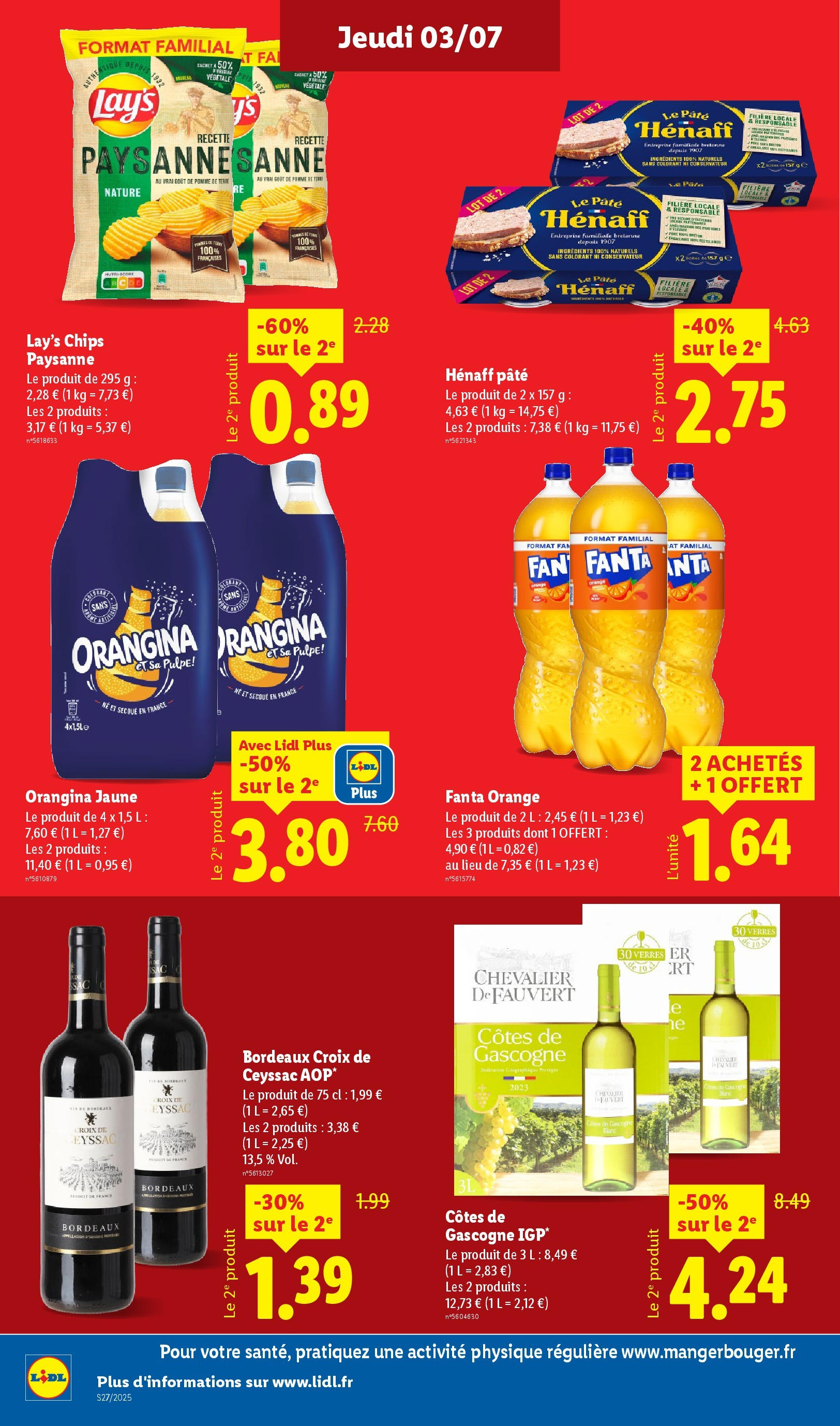 Catalogue LIDL du 02/07/2025 | Promo prospectus en ligne | Page: 12 | Produits: Orangina, Orange, Vin, Chips Catalogue LIDL du 02/07/2025 | Promo prospectus en ligne | Page: 12 | Produits: Orangina, Orange, Vin, Chips