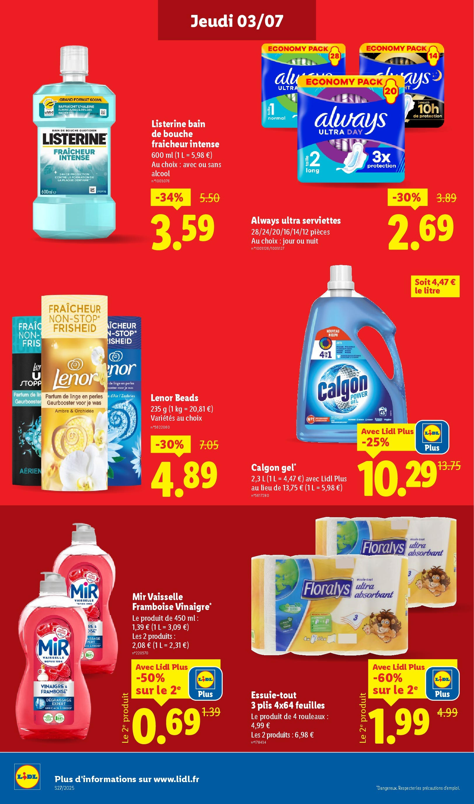Catalogue LIDL du 02/07/2025 | Promo prospectus en ligne | Page: 14 | Produits: Alcool, Framboise, Essuie-tout, Bain de bouche Catalogue LIDL du 02/07/2025 | Promo prospectus en ligne | Page: 14 | Produits: Alcool, Framboise, Essuie-tout, Bain de bouche