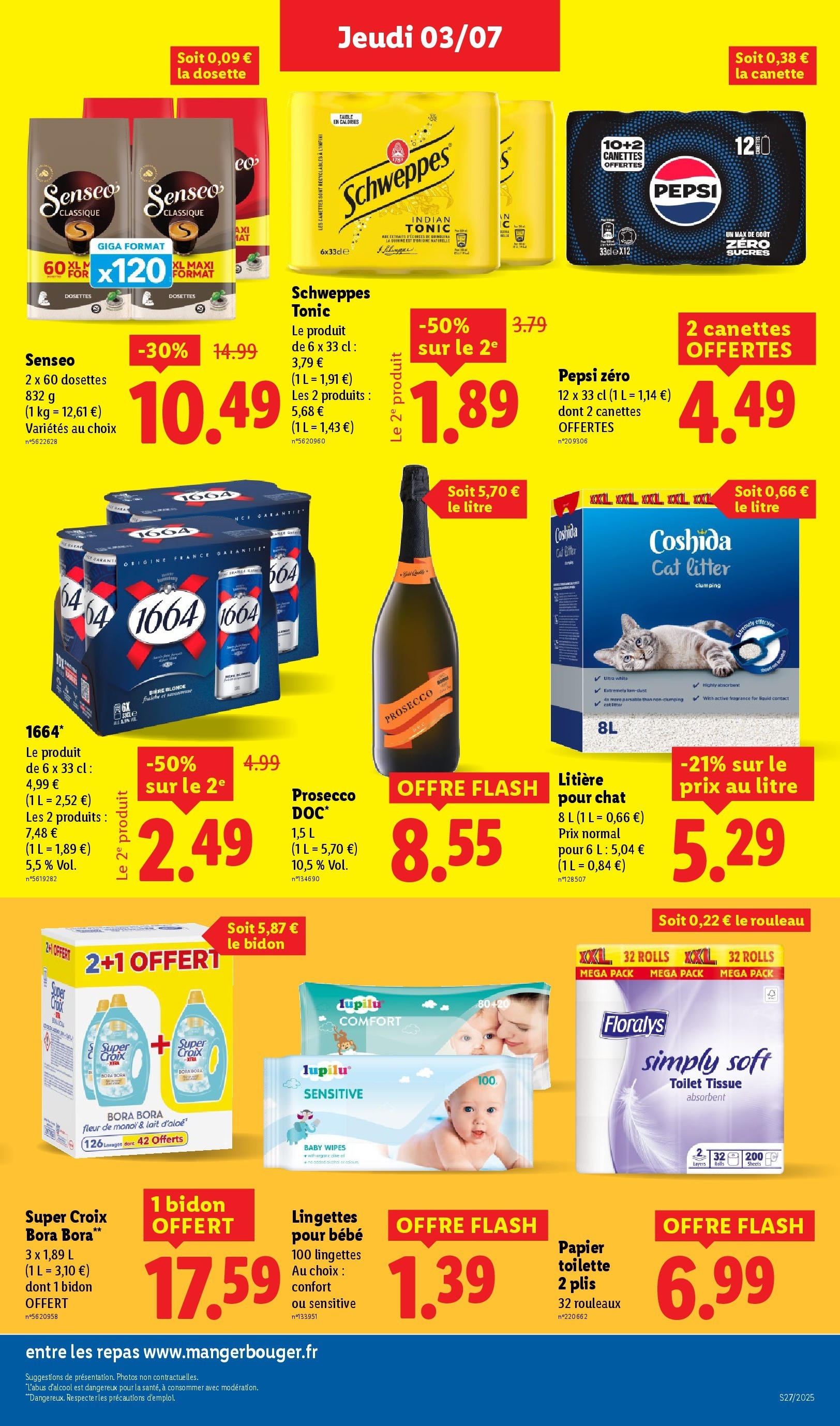 Catalogue LIDL du 02/07/2025 | Promo prospectus en ligne | Page: 19 | Produits: Litière pour chat, Bière blonde, Litière, Prosecco Catalogue LIDL du 02/07/2025 | Promo prospectus en ligne | Page: 19 | Produits: Litière pour chat, Bière blonde, Litière, Prosecco