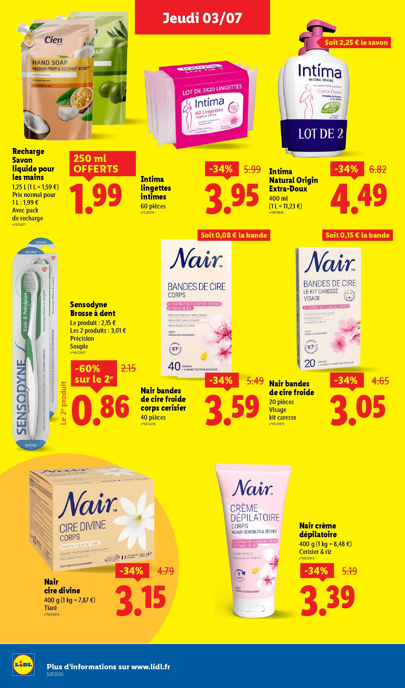 Catalogue LIDL du 02/07/2025 | Promo prospectus en ligne | Page: 22 | Produits: Cire, Parfum, Crème dépilatoire, Crème Catalogue LIDL du 02/07/2025 | Promo prospectus en ligne | Page: 22 | Produits: Cire, Parfum, Crème dépilatoire, Crème