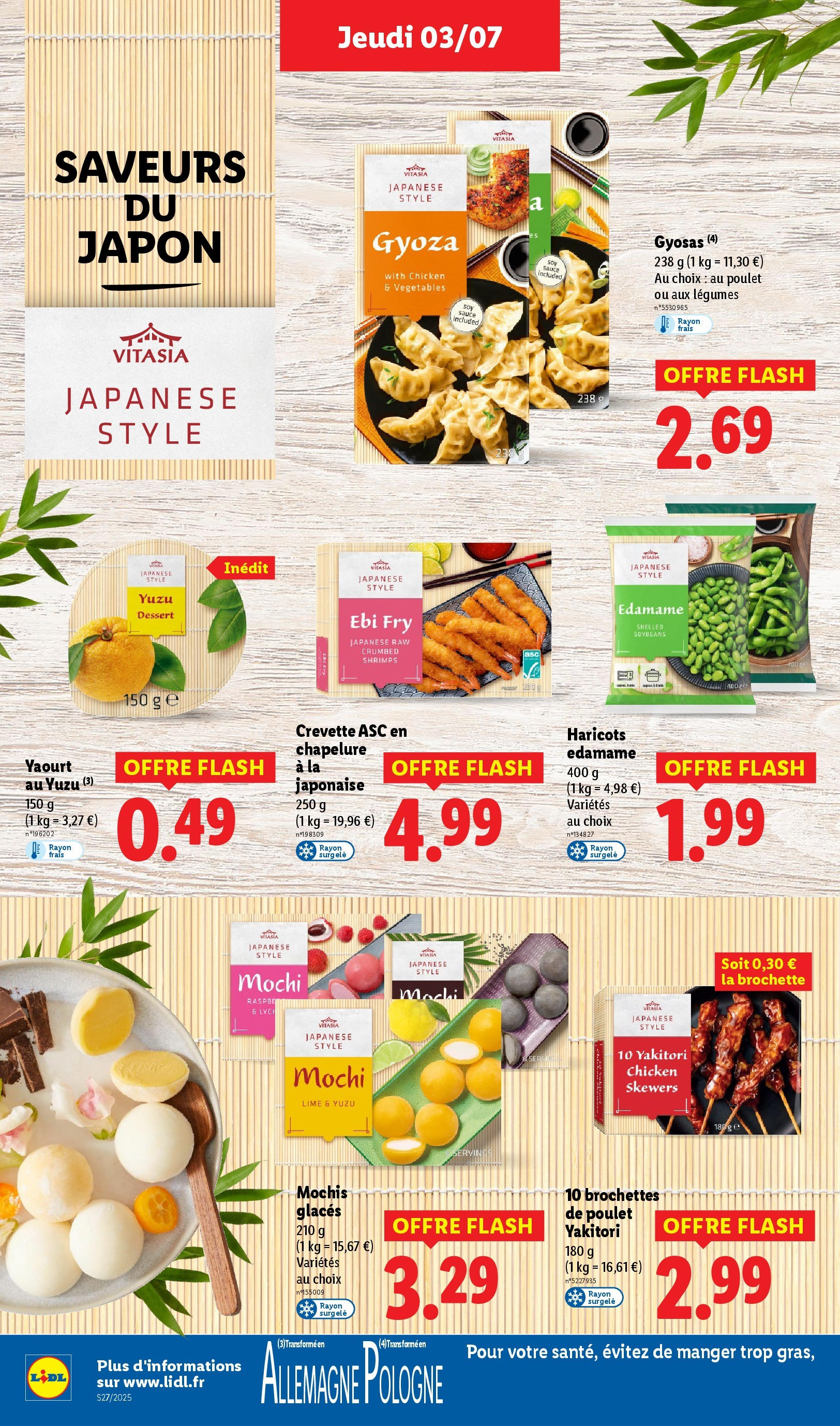 Catalogue LIDL du 02/07/2025 | Promo prospectus en ligne | Page: 24 | Produits: Mochi, Edamame, Yaourt, Chapelure Catalogue LIDL du 02/07/2025 | Promo prospectus en ligne | Page: 24 | Produits: Mochi, Edamame, Yaourt, Chapelure