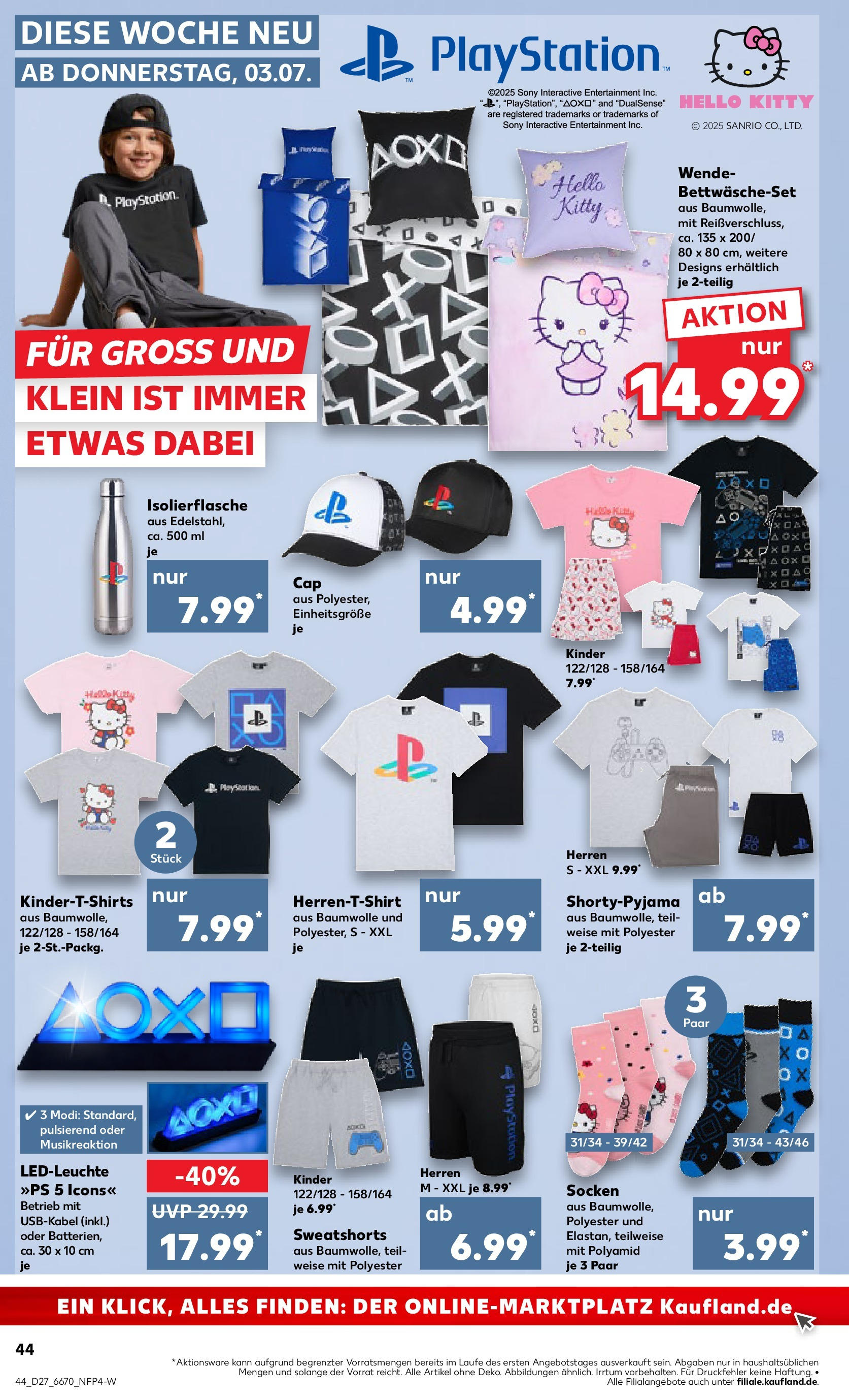 Prospekt Kaufland ab 03.07.2025 » Angebote Online zum Blättern | Seite: 44 | Produkte: Playstation, Sony, Sweatshorts, Hella