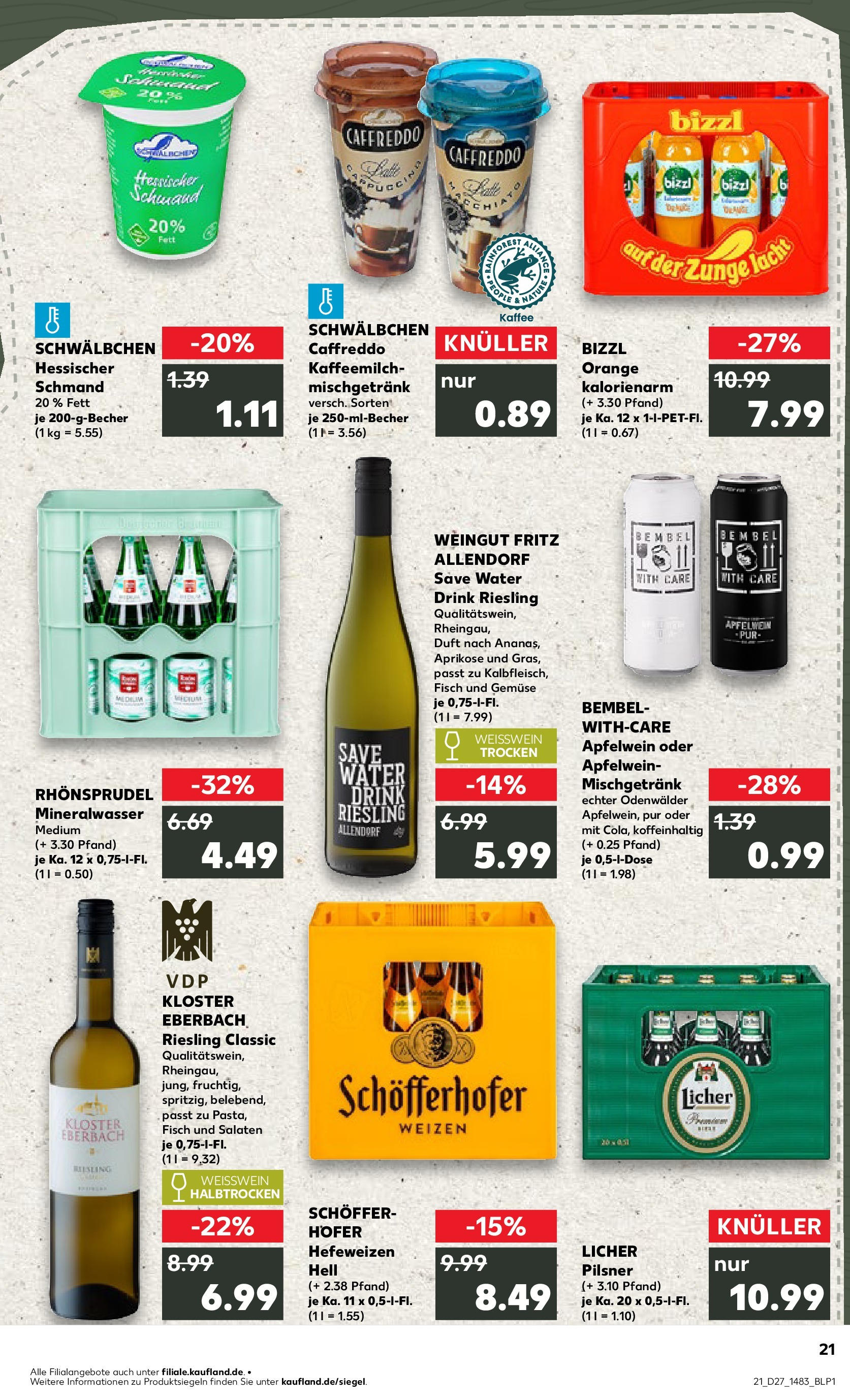 Prospekt Kaufland ab 03.07.2025 » Angebote und Werbung Online | Seite: 21 | Produkte: Weißwein halbtrocken, Duft, Mineralwasser, Gemüse Prospekt Kaufland ab 03.07.2025 » Angebote Online zum Blättern | Seite: 21 | Produkte: Weißwein halbtrocken, Duft, Mineralwasser, Gemüse