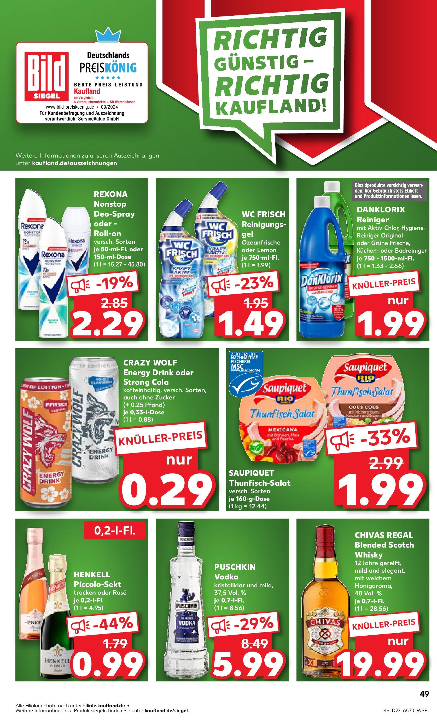 Prospekt Kaufland ab 03.07.2025 » Angebote Online zum Blättern | Seite: 49 | Produkte: Regal, Deodorant, Wc frisch, Salat