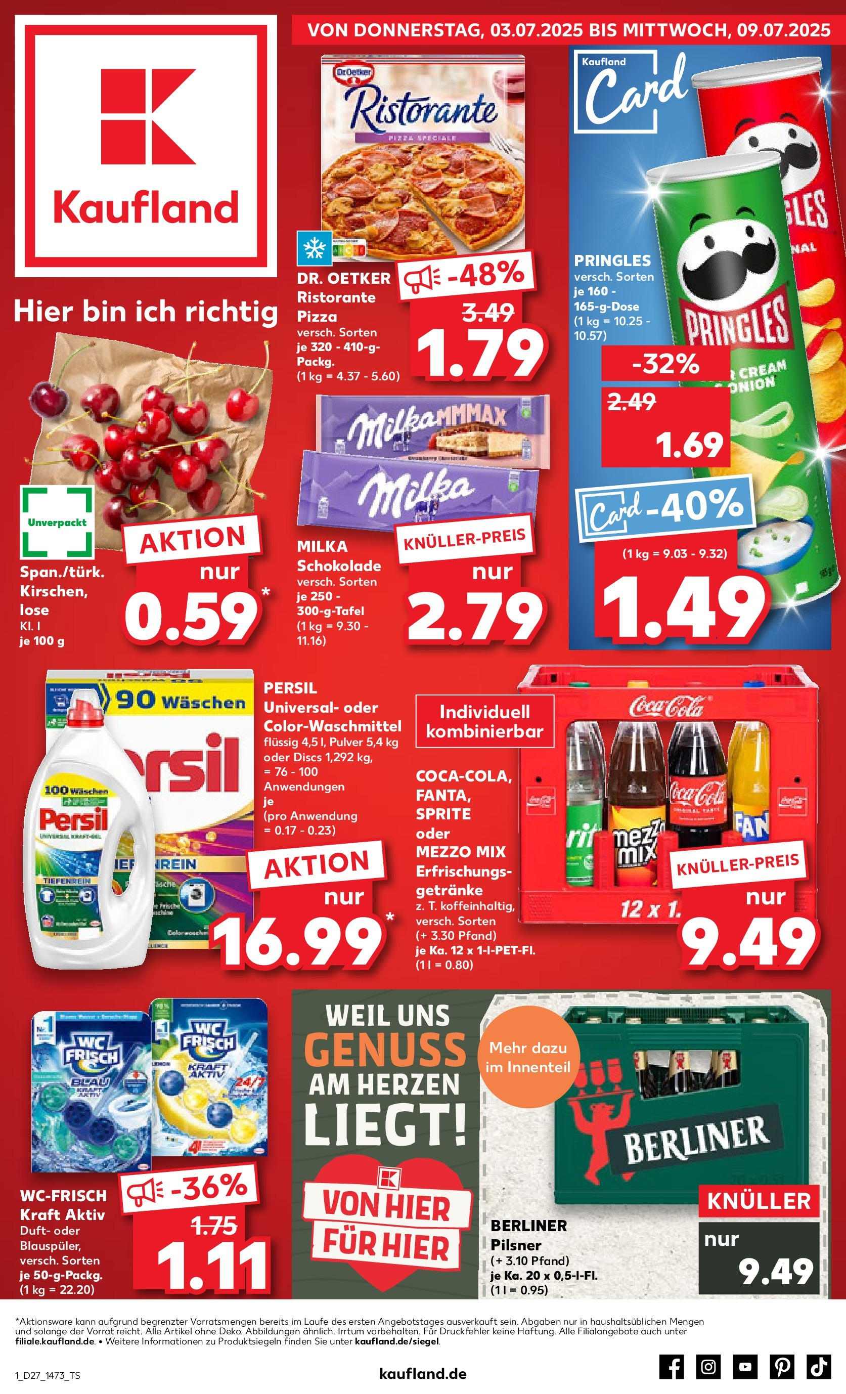 Prospekt Kaufland ab 03.07.2025 » Angebote Online zum Blättern | Seite: 1 | Produkte: Mezzo mix, Schokolade, Duft, Persil
