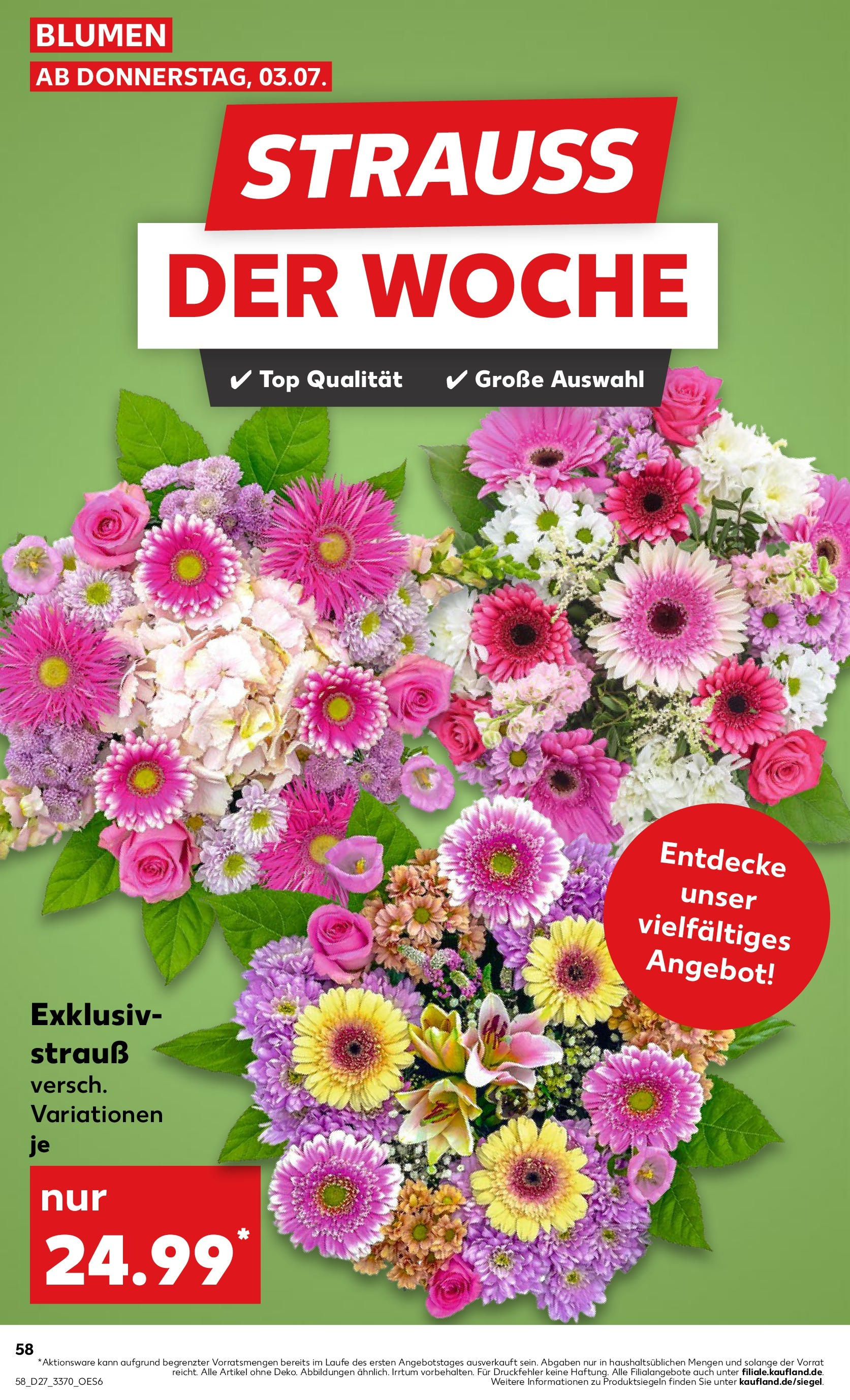 Prospekt Kaufland ab 03.07.2025 » Angebote Online zum Blättern | Seite: 58 | Produkte: Top, Blumen