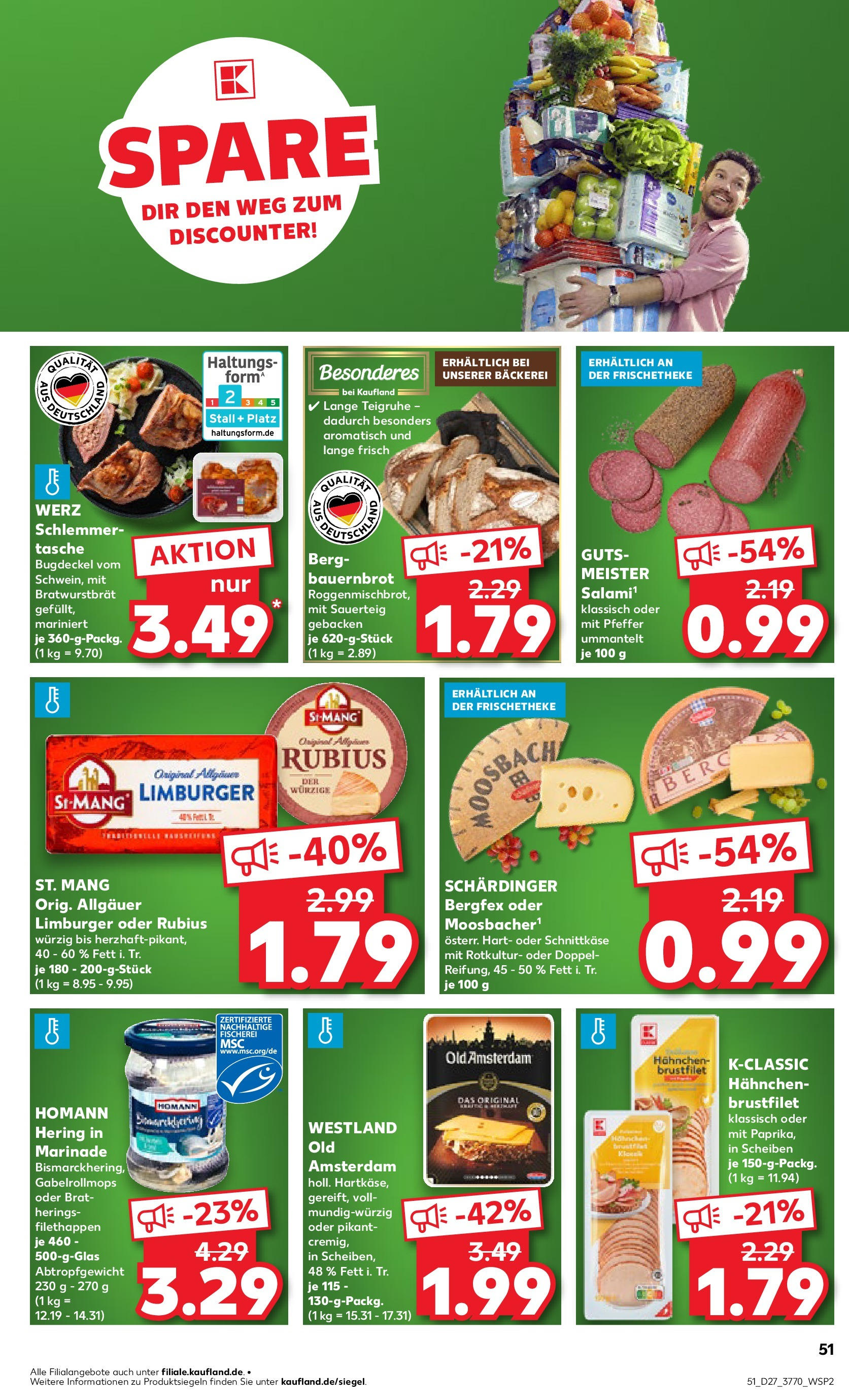 Prospekt Kaufland ab 03.07.2025 » Angebote Online zum Blättern | Seite: 51 | Produkte: Tasche, Hahnchen, Bäckerei, Pfeffer