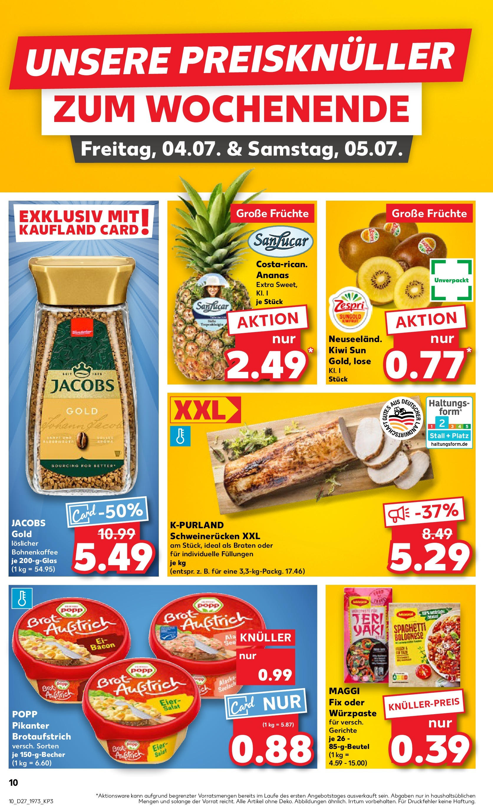 Prospekt Kaufland ab 03.07.2025 » Angebote und Werbung Online | Seite: 10 | Produkte: Eier, Schweinerucken, Kiwi, Salat Prospekt Kaufland ab 03.07.2025 » Angebote Online zum Blättern | Seite: 10 | Produkte: Eier, Schweinerucken, Kiwi, Salat