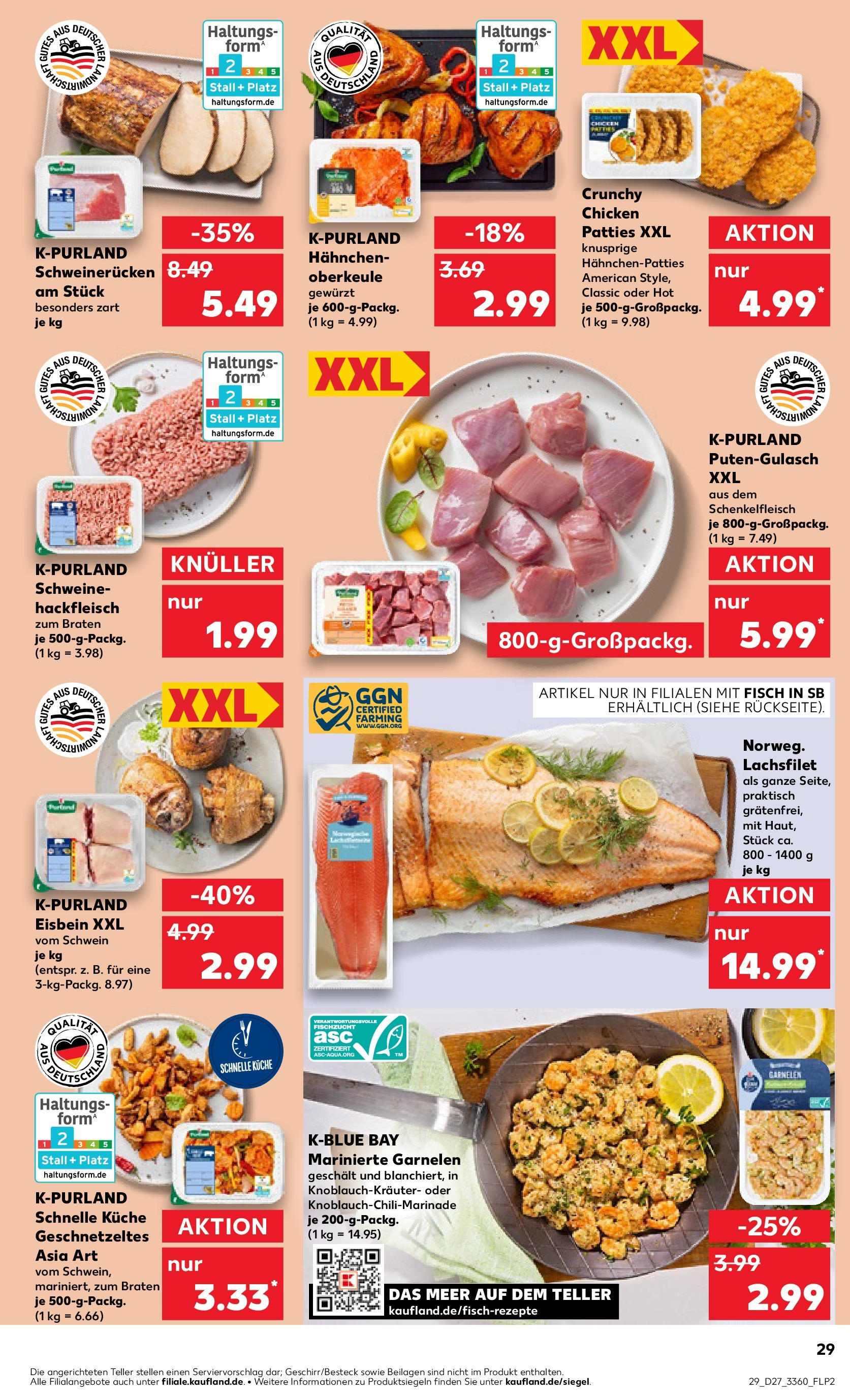 Prospekt Kaufland ab 03.07.2025 » Angebote Online zum Blättern | Seite: 29 | Produkte: Hahnchen, Küche, Schweinerucken, Hackfleisch