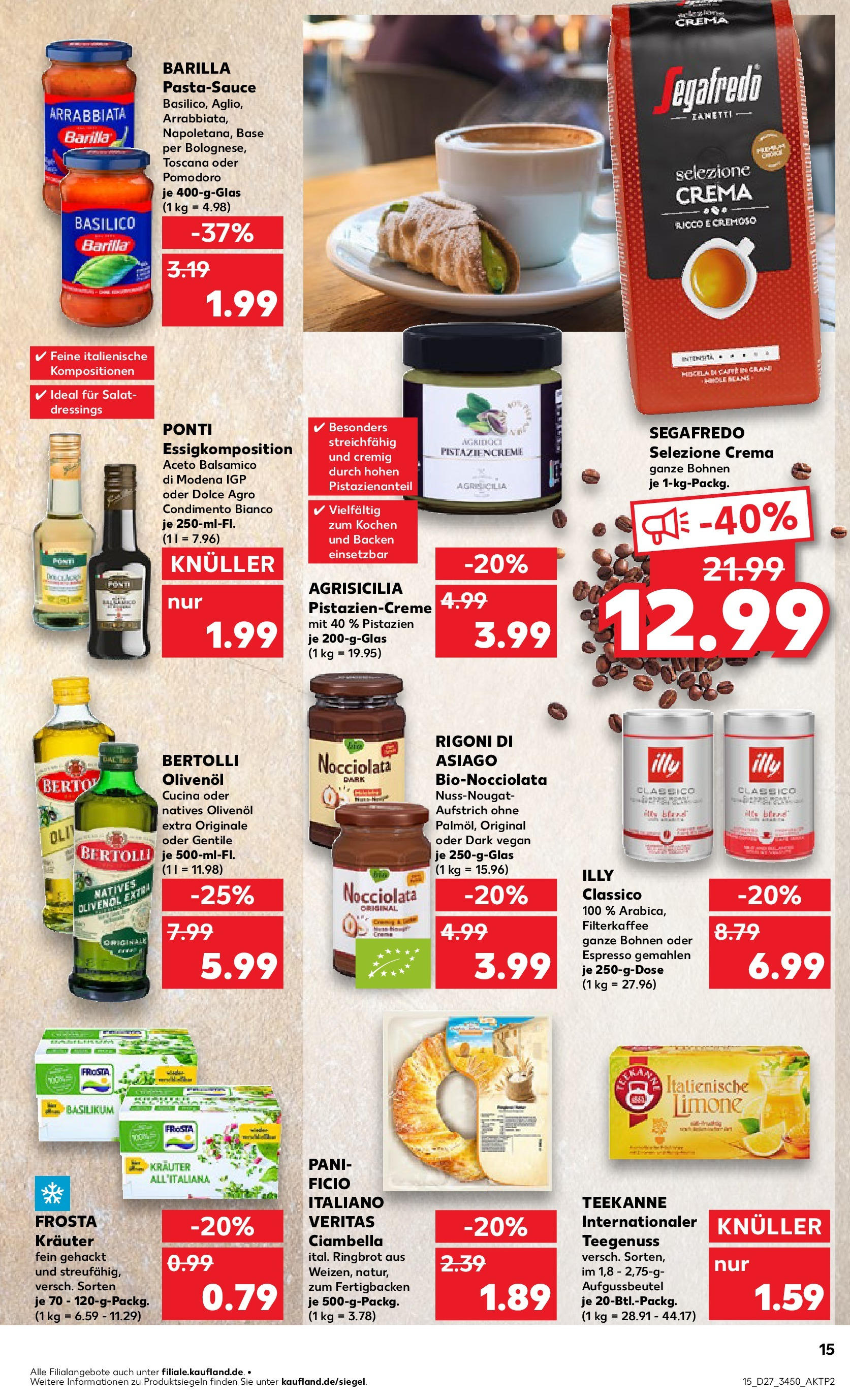 Prospekt Kaufland ab 03.07.2025 » Angebote Online zum Blättern | Seite: 15 | Produkte: Barilla, Balsamico, Olivenol, Teekanne