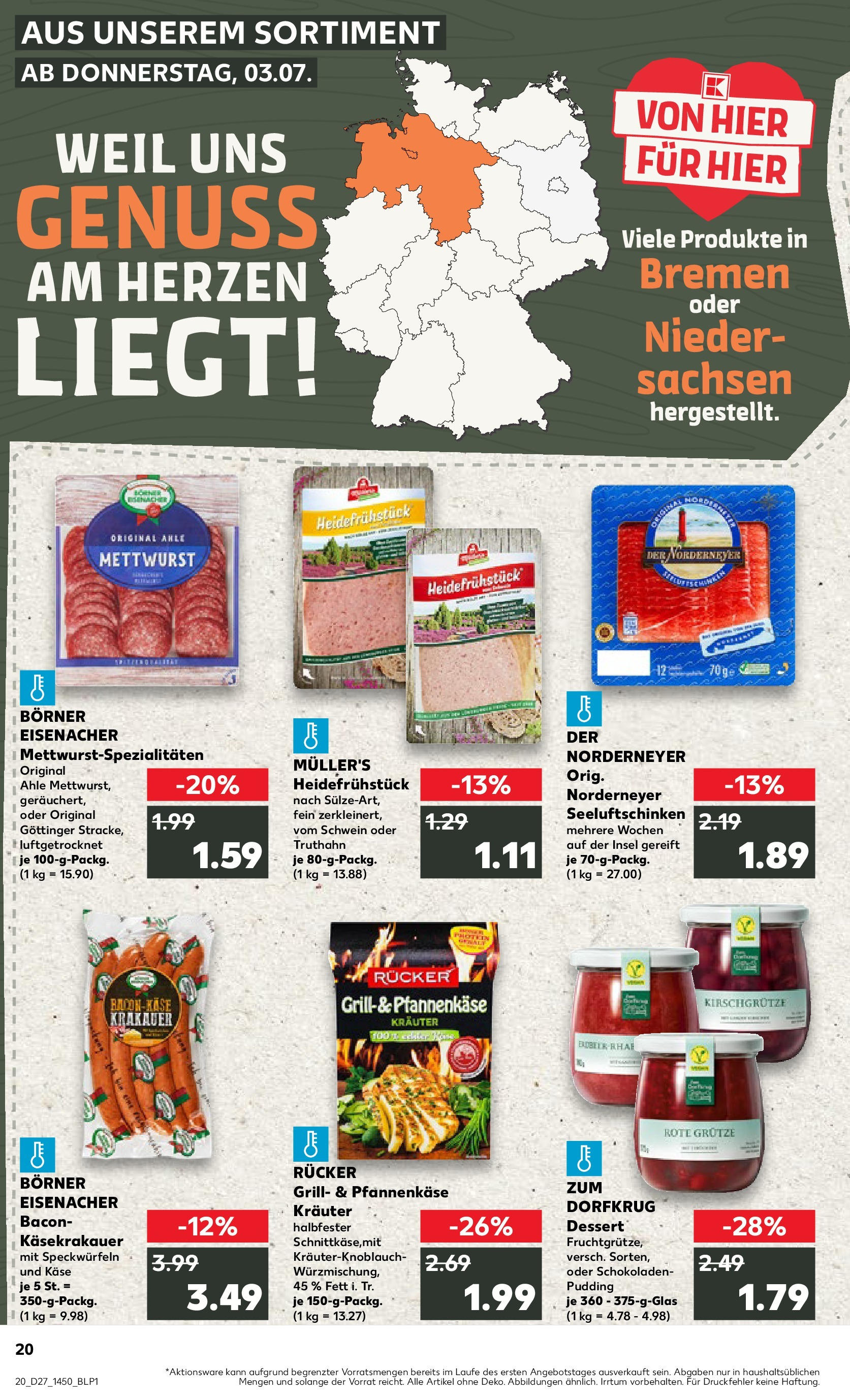 Prospekt Kaufland ab 03.07.2025 » Angebote und Werbung Online | Seite: 20 | Produkte: Grill, Käse, Pudding Prospekt Kaufland ab 03.07.2025 » Angebote Online zum Blättern | Seite: 20 | Produkte: Grill, Käse, Pudding