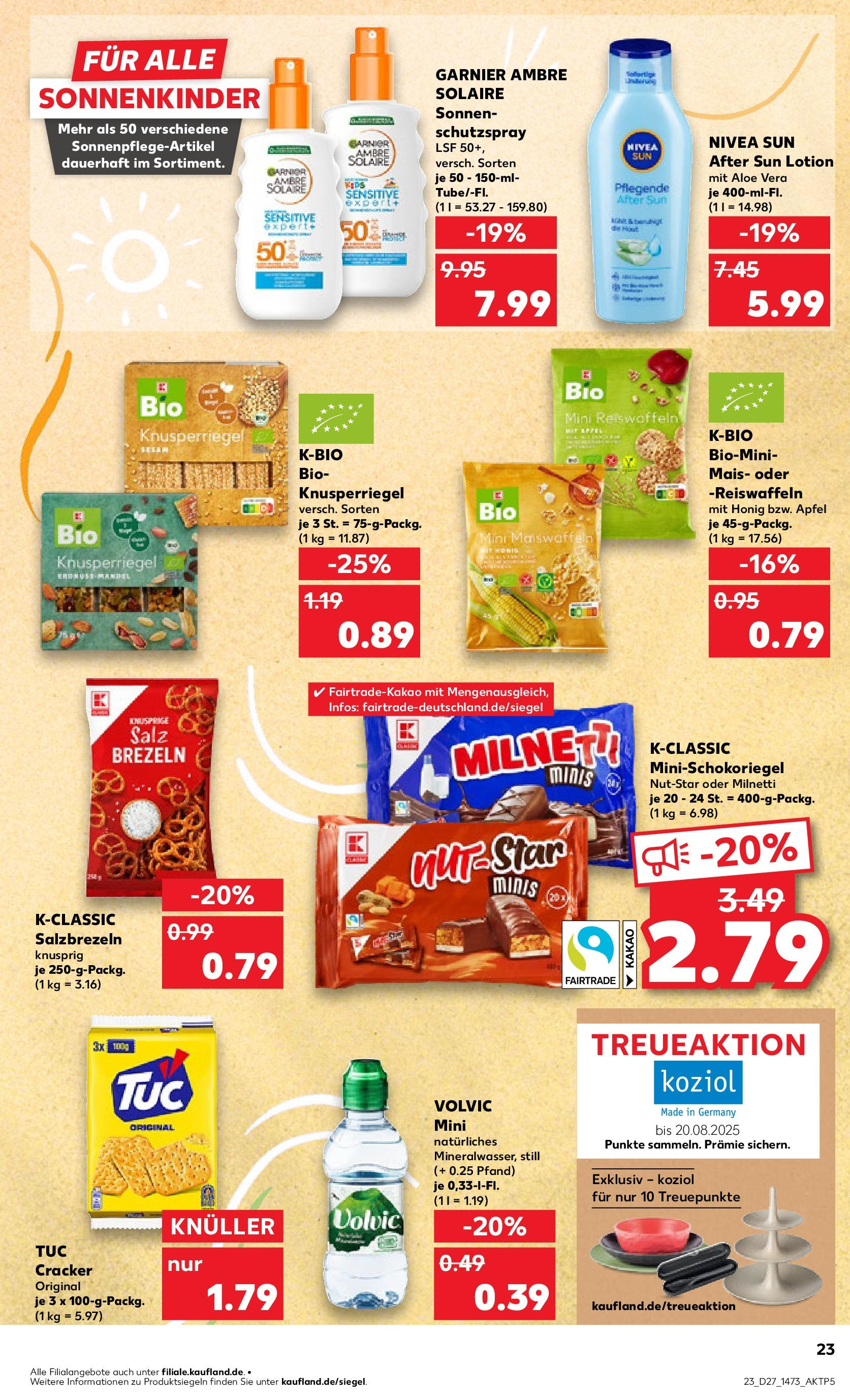 Prospekt Kaufland ab 03.07.2025 » Angebote Online zum Blättern | Seite: 23 | Produkte: Äpfel, Salz, After Sun, Volvic