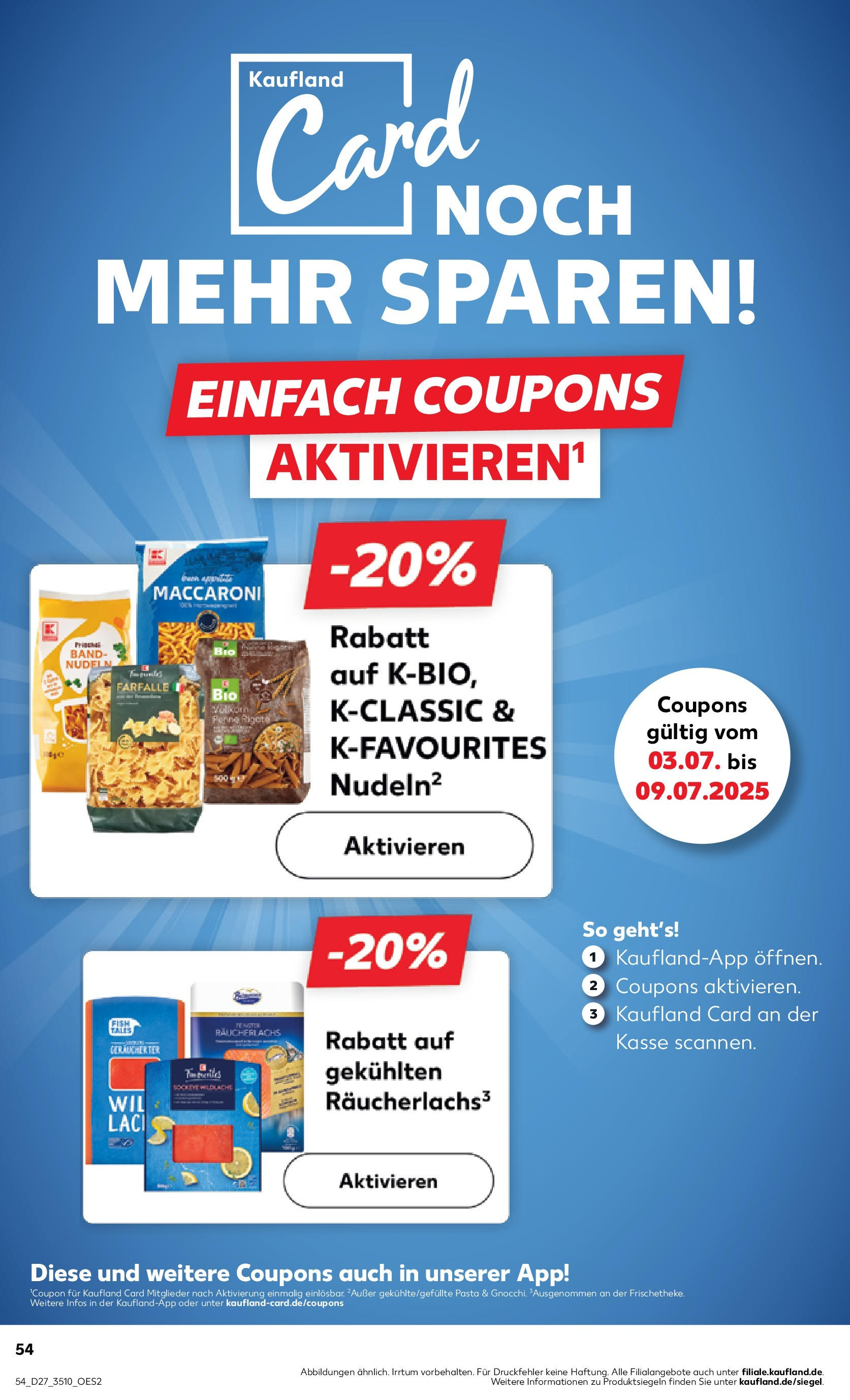 Prospekt Kaufland ab 03.07.2025 » Angebote Online zum Blättern | Seite: 54 | Produkte: Räucherlachs, Pasta, Nudeln