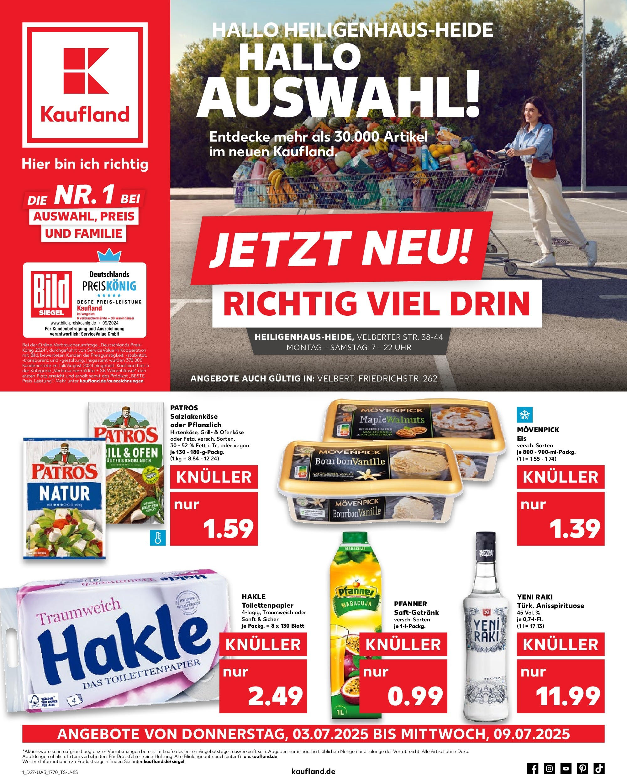 Prospekt Kaufland ab 03.07.2025 » Angebote und Werbung Online | Seite: 1 | Produkte: Grill, Walnüsse, Movenpick eis, Knoblauch Prospekt Kaufland ab 03.07.2025 » Angebote Online zum Blättern | Seite: 1 | Produkte: Grill, Walnüsse, Movenpick eis, Knoblauch