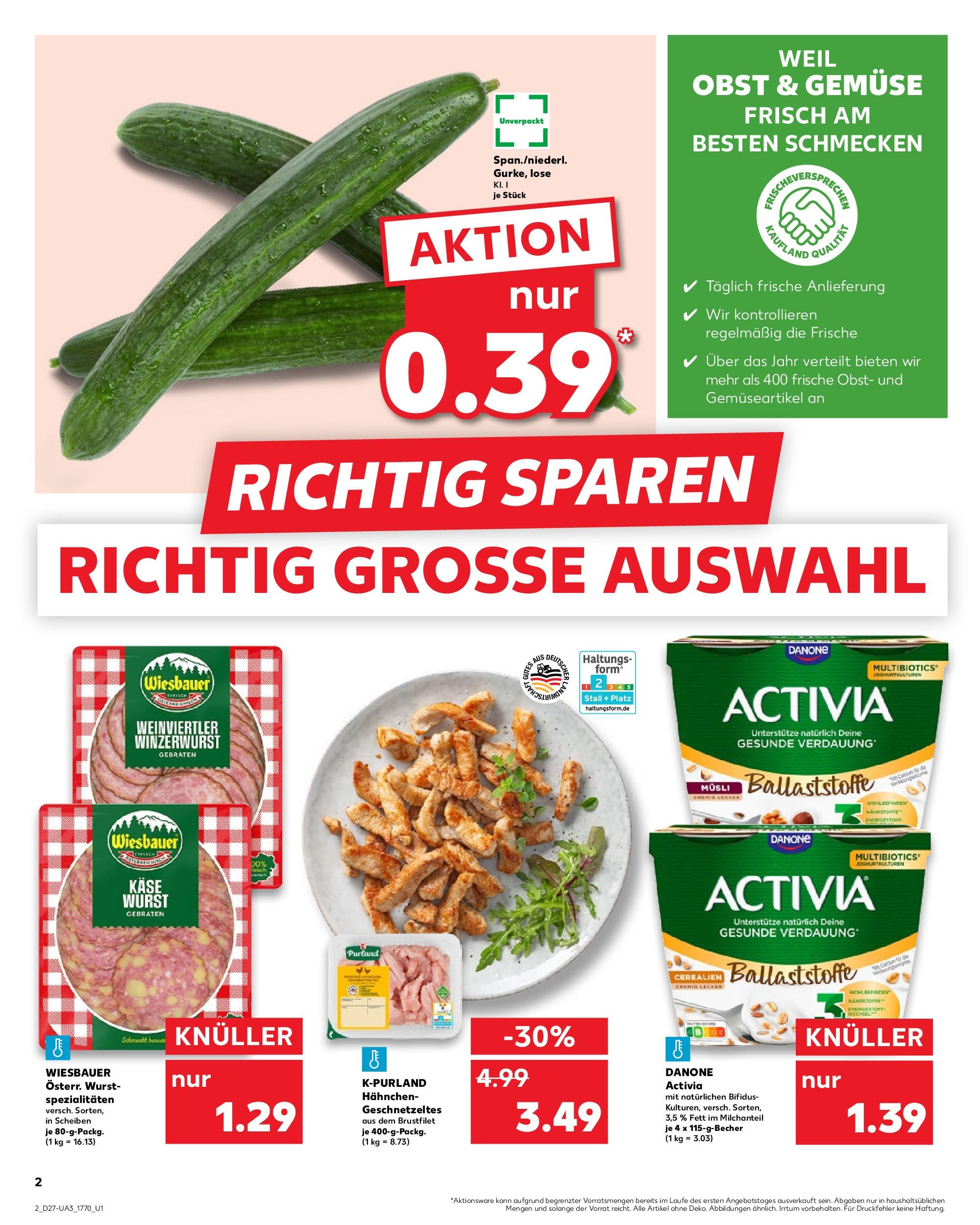 Prospekt Kaufland ab 03.07.2025 » Angebote und Werbung Online | Seite: 2 | Produkte: Musli, Activia, Gemüse, Obst Prospekt Kaufland ab 03.07.2025 » Angebote Online zum Blättern | Seite: 2 | Produkte: Musli, Activia, Gemüse, Obst