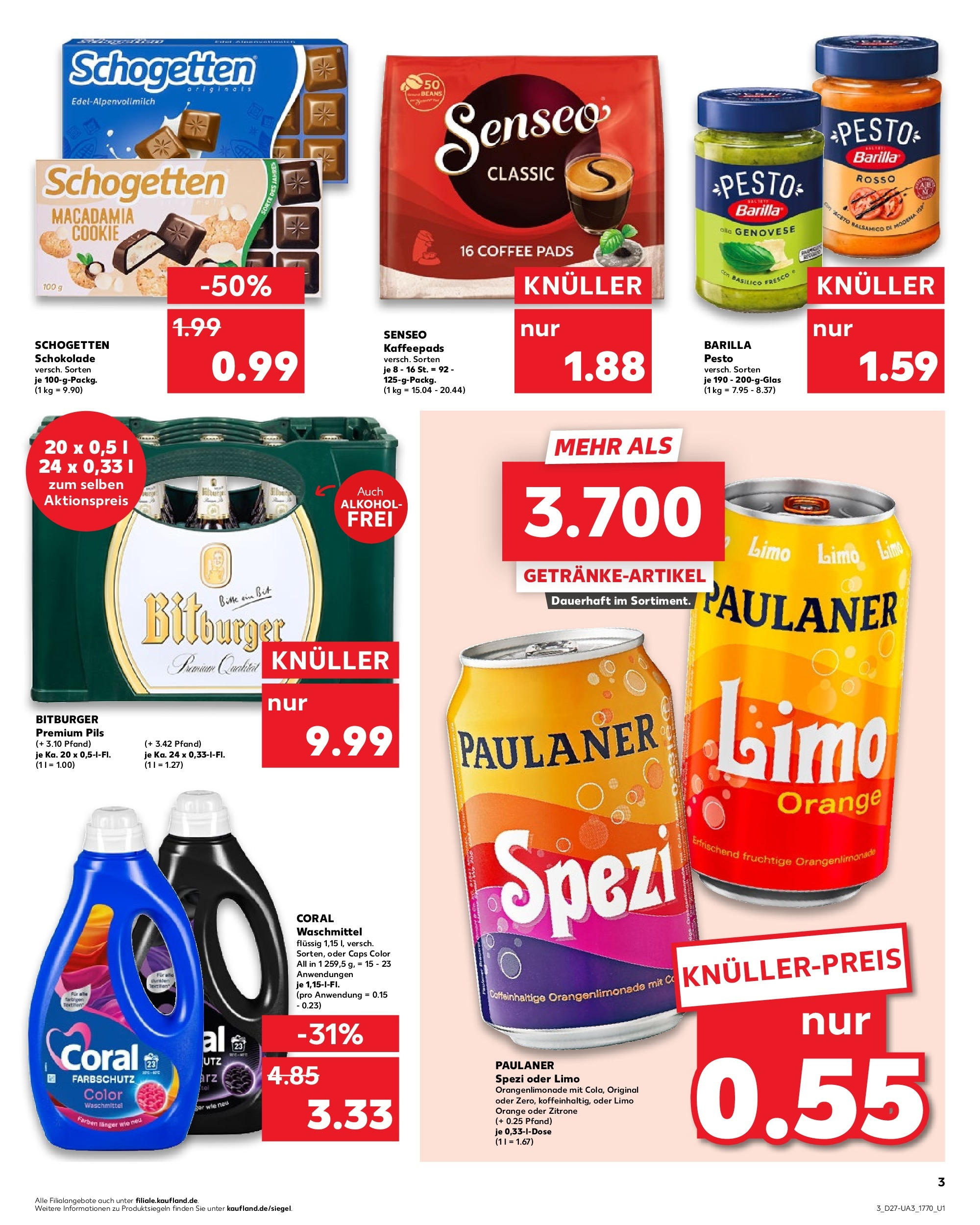 Prospekt Kaufland ab 03.07.2025 » Angebote und Werbung Online | Seite: 3 | Produkte: Senseo, Coral waschmittel, Waschmittel, Paulaner Prospekt Kaufland ab 03.07.2025 » Angebote Online zum Blättern | Seite: 3 | Produkte: Senseo, Coral waschmittel, Waschmittel, Paulaner