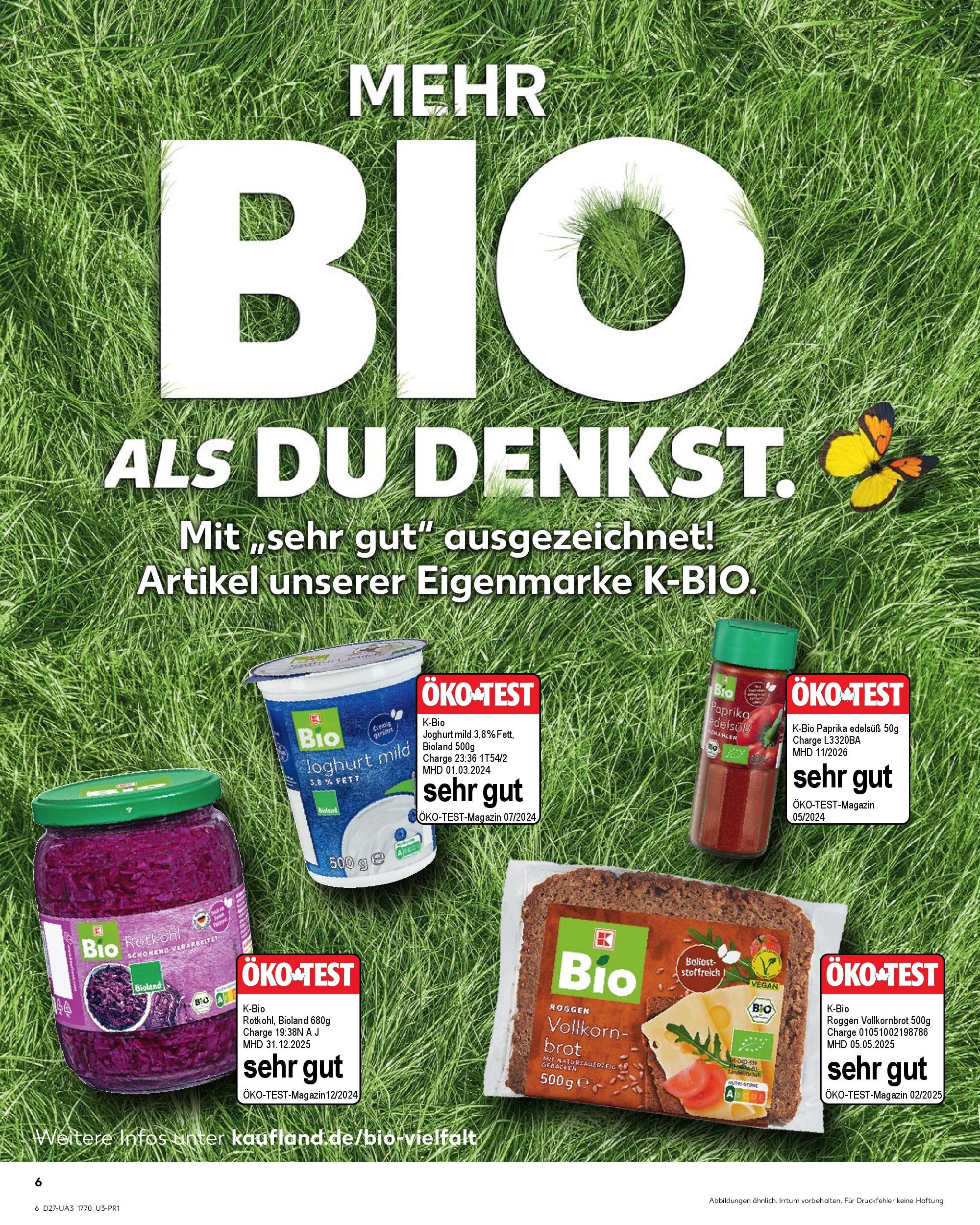 Prospekt Kaufland ab 03.07.2025 » Angebote und Werbung Online | Seite: 6 | Produkte: Rotkohl, Joghurt, Vollkornbrot, Paprika Prospekt Kaufland ab 03.07.2025 » Angebote Online zum Blättern | Seite: 6 | Produkte: Rotkohl, Joghurt, Vollkornbrot, Paprika